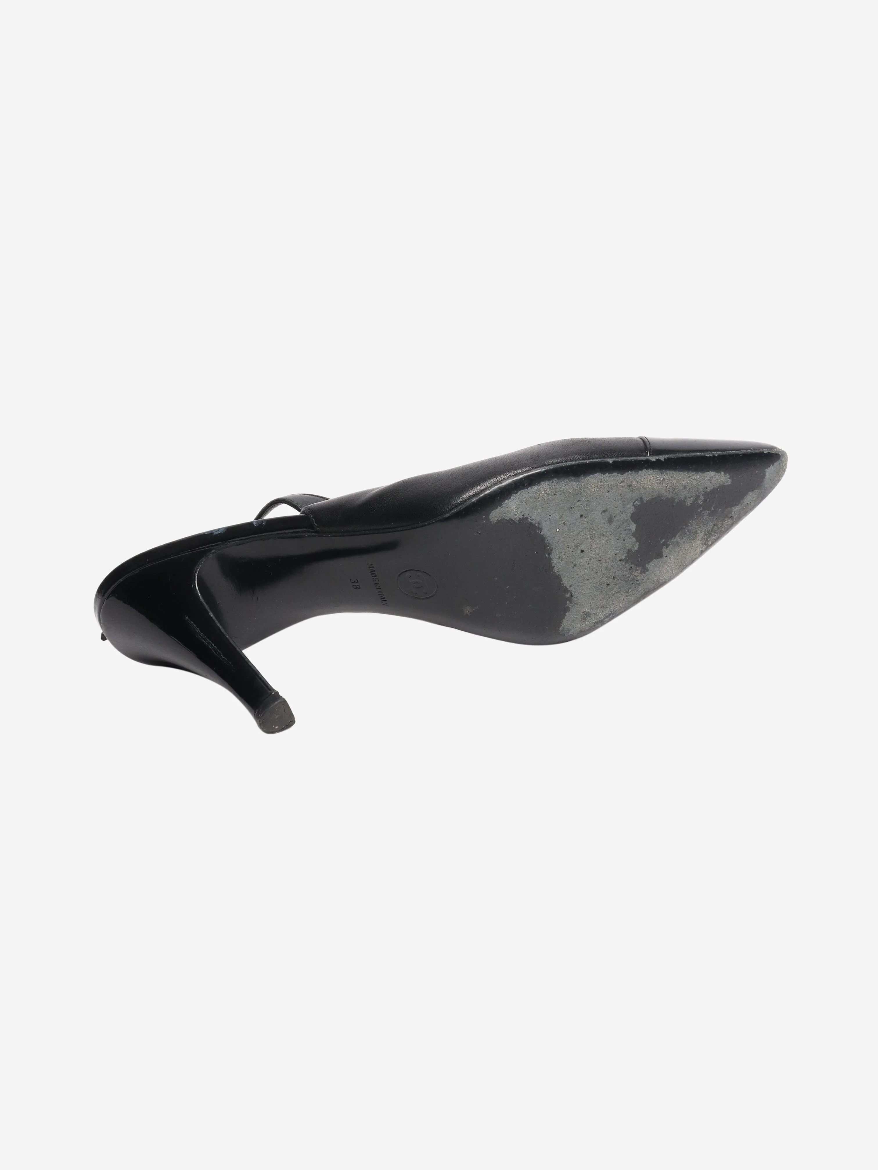 Black leather slingbacks - size EU 38 (UK 5) - Image 5