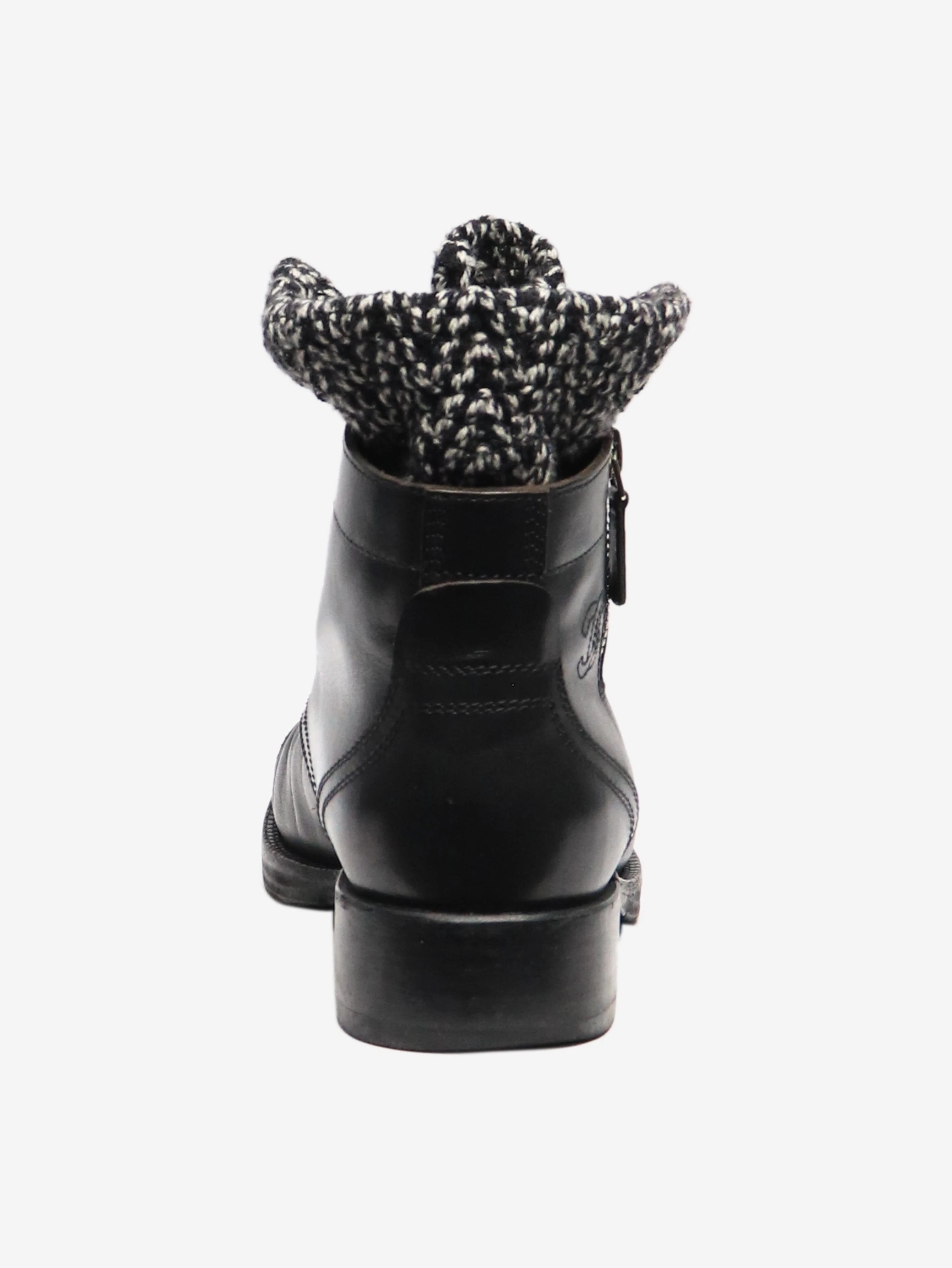 Black tweed lined CC ankle boots - size EU 39 (UK 6) - Image 3