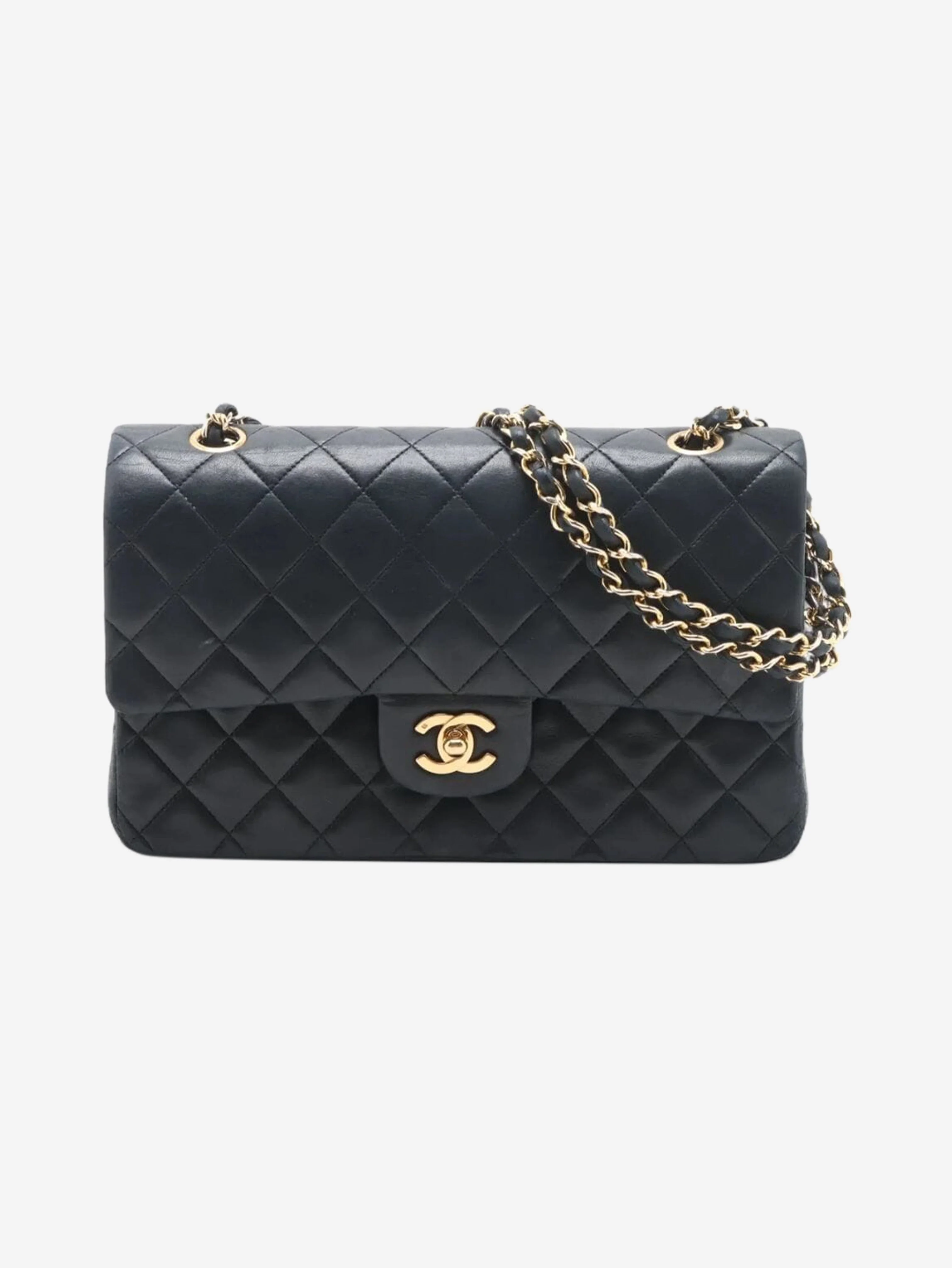 Black vintage 1989 medium lambskin Classic Double Flap bag