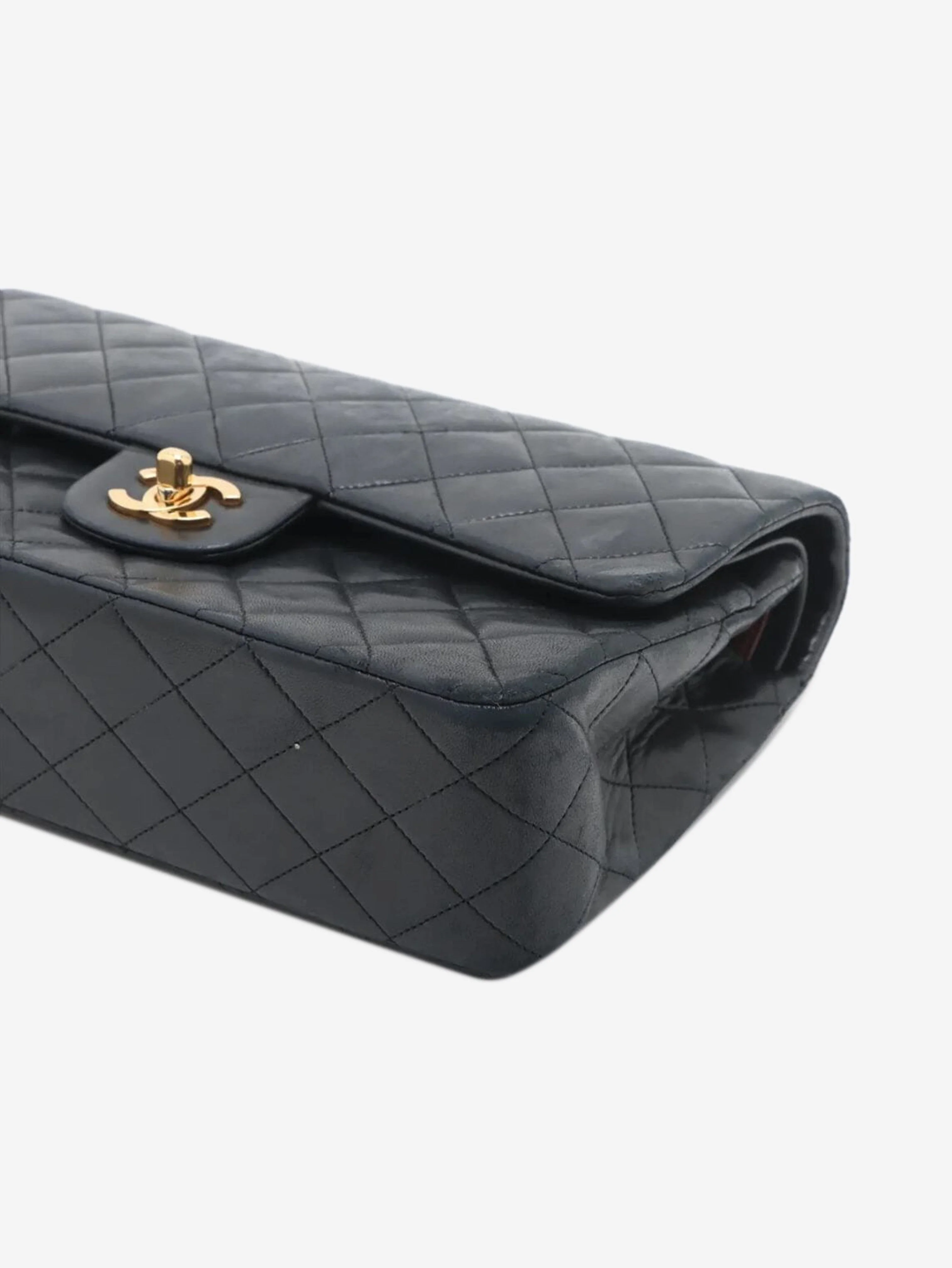 Black vintage 1989 medium lambskin Classic Double Flap bag - Image 3