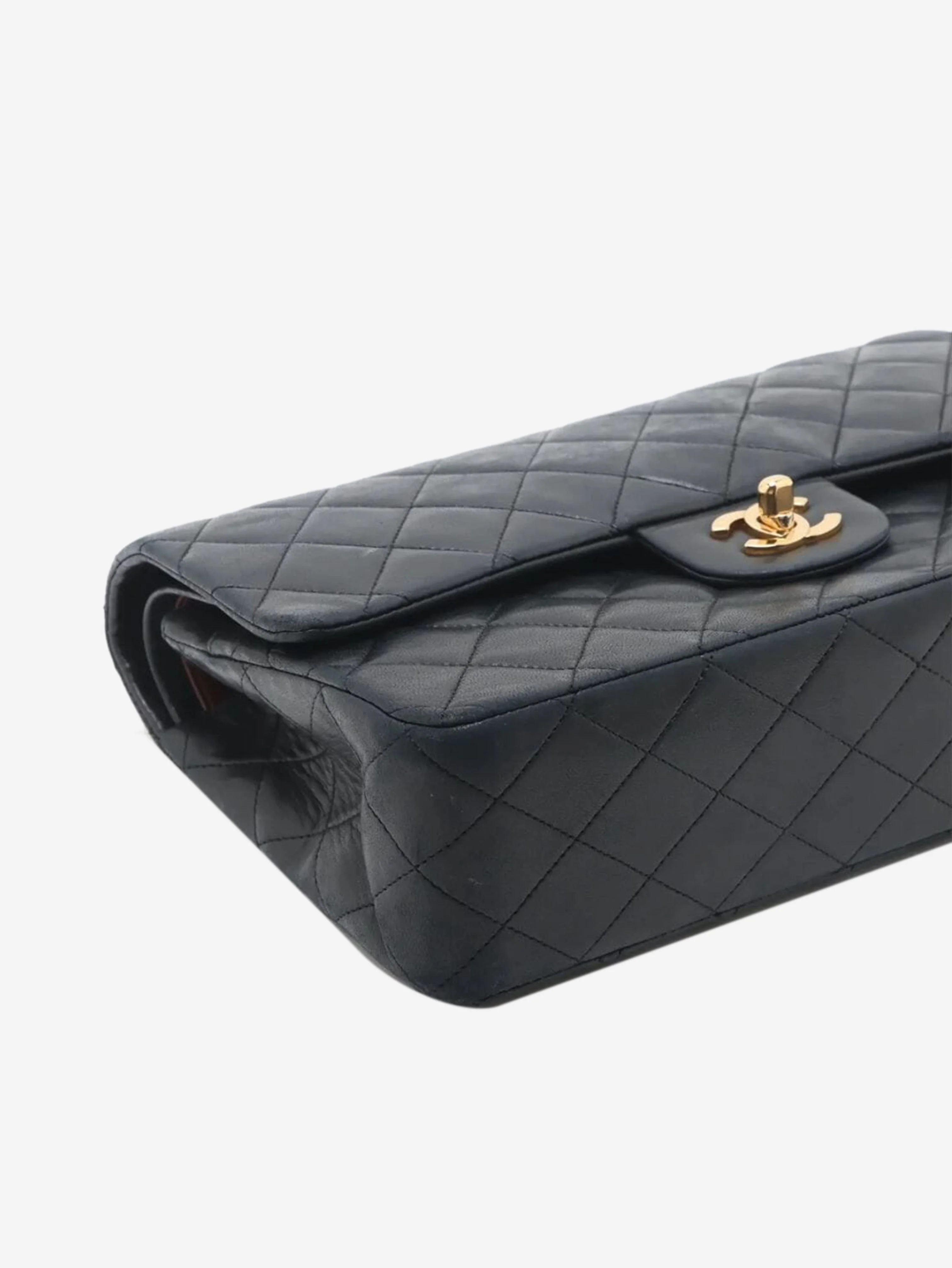 Black vintage 1989 medium lambskin Classic Double Flap bag - Image 4