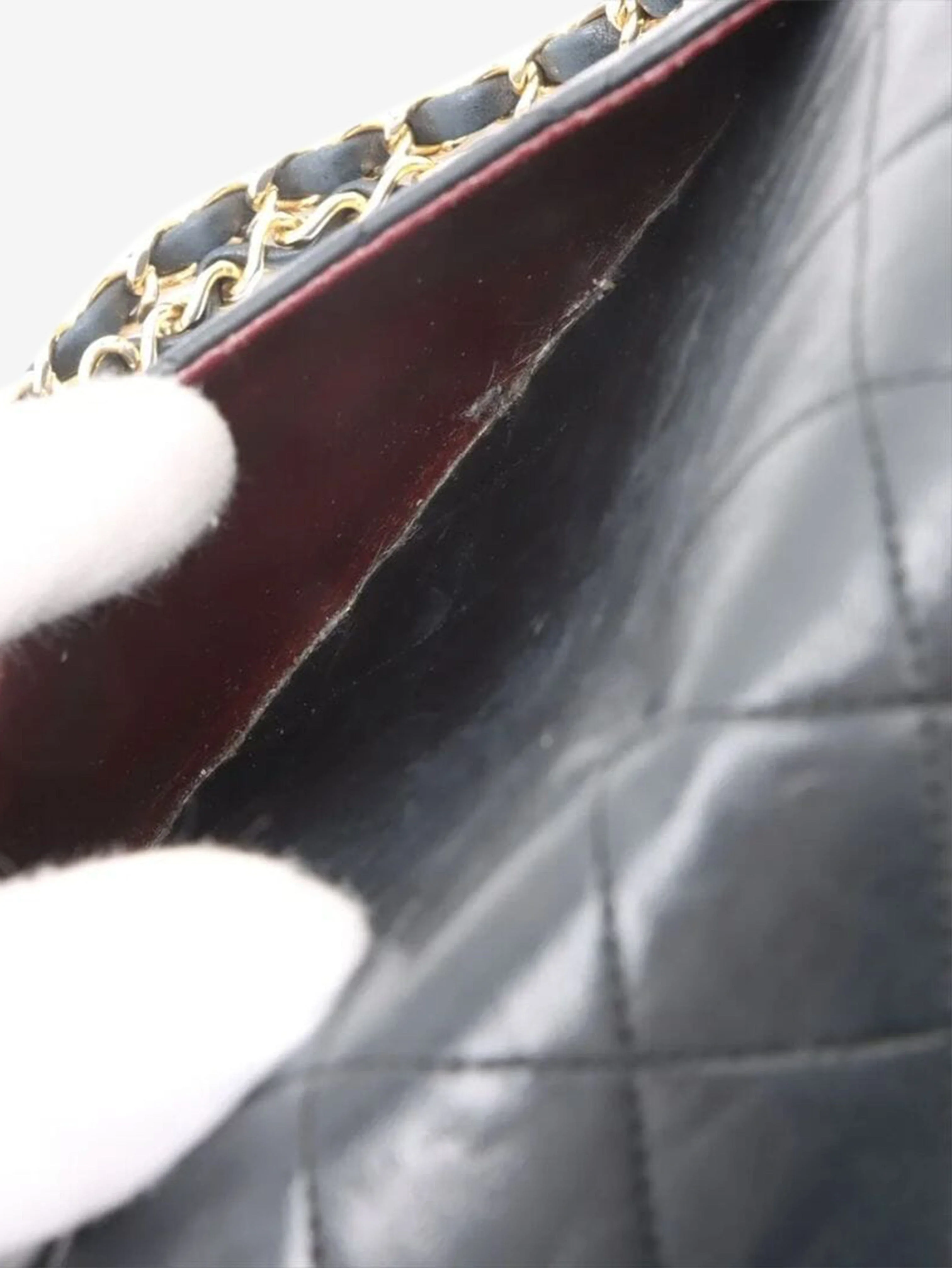 Black vintage 1989 medium lambskin Classic Double Flap bag - Image 9