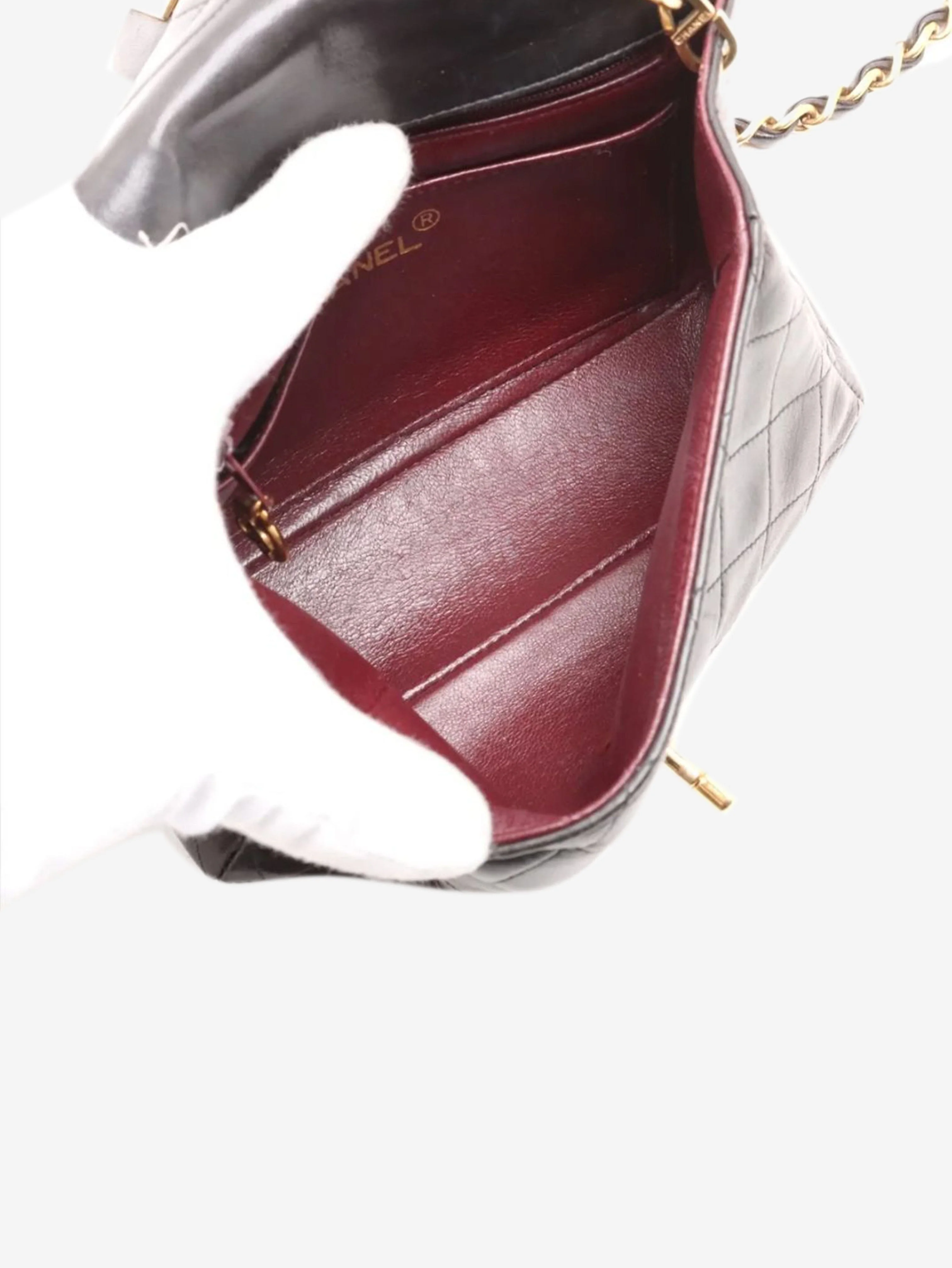 Black vintage 1994 mini lambskin Classic Single Flap bag - Image 6