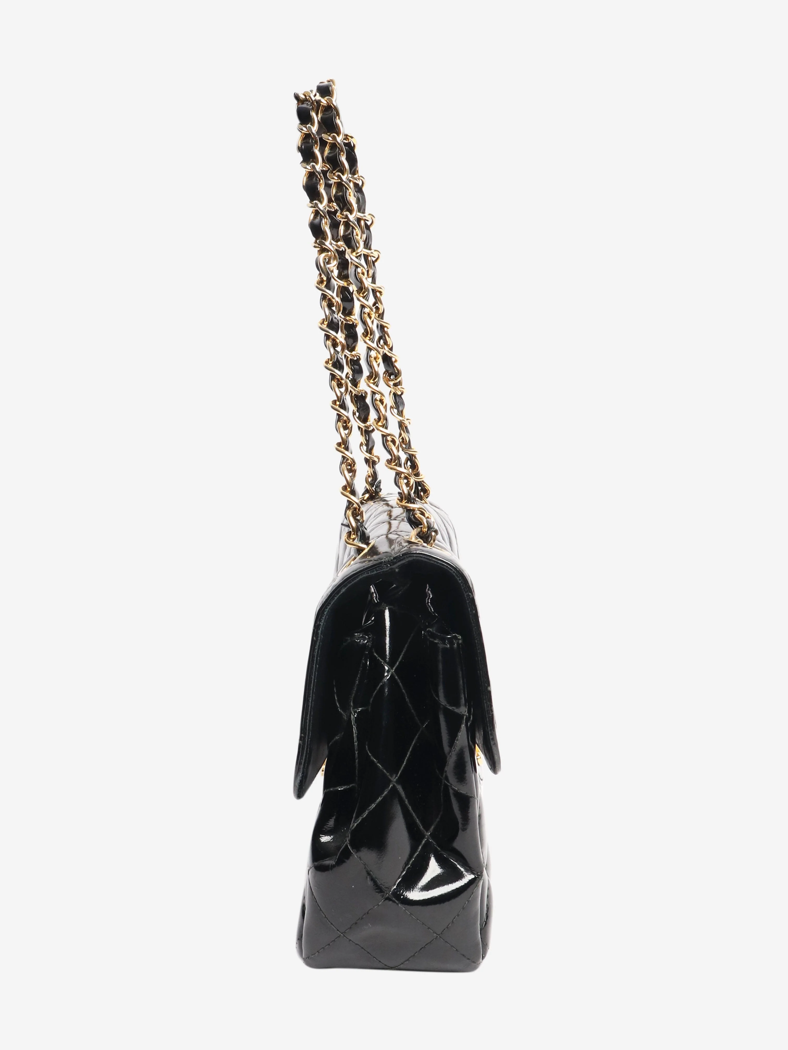 Black vintage 1994 patent double-sided Classic Flap bag - Image 2