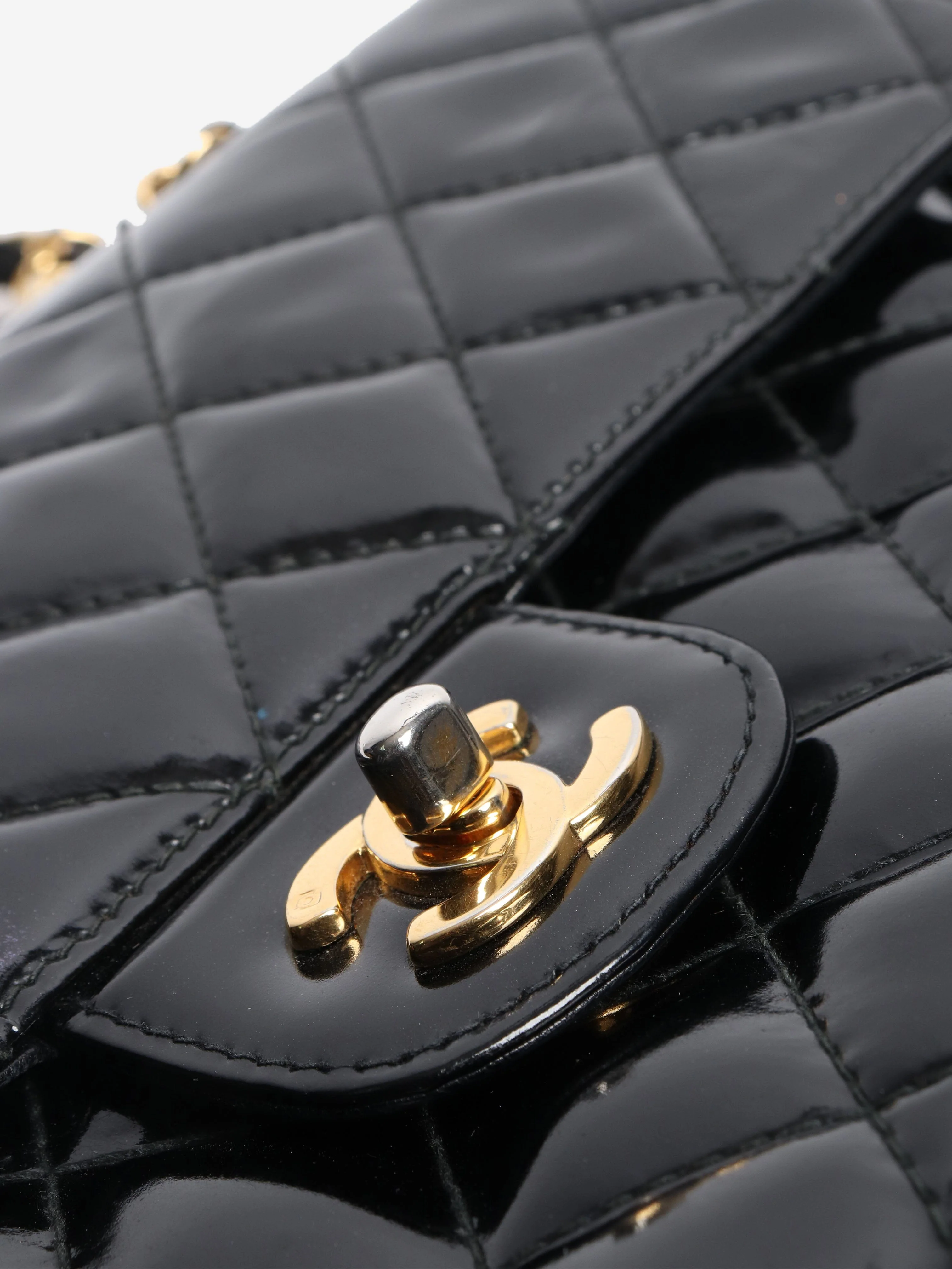 Black vintage 1994 patent double-sided Classic Flap bag - Image 3