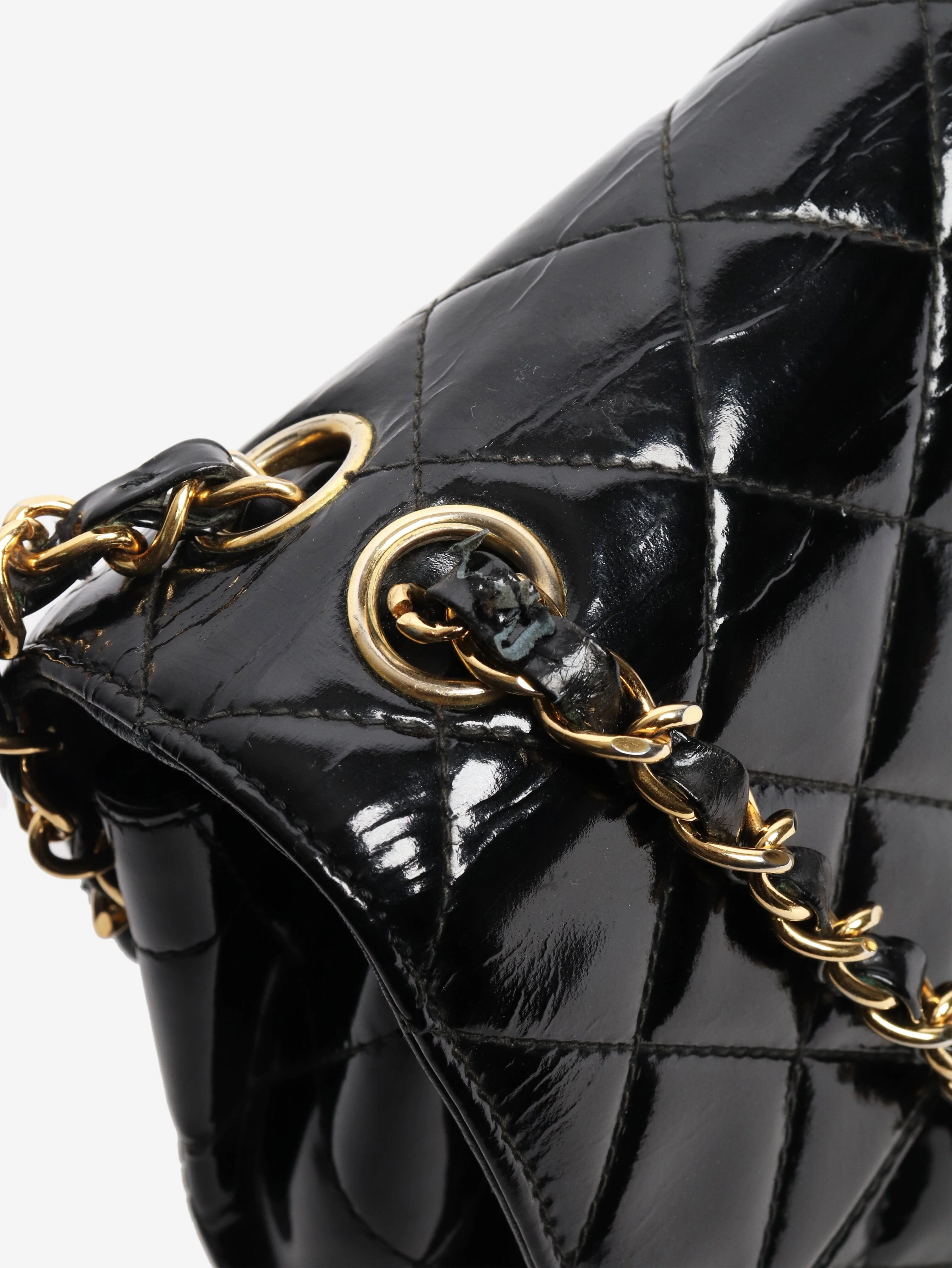 Black vintage 1994 patent double-sided Classic Flap bag - Image 9