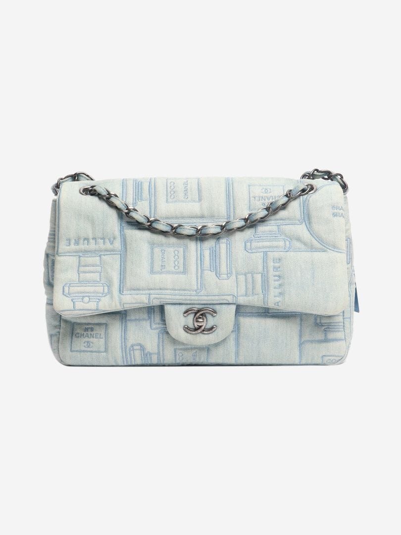 Blue 2016 jumbo denim perfume Classic Single Flap bag