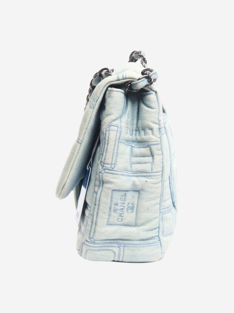 Blue 2016 jumbo denim perfume Classic Single Flap bag - Image 6