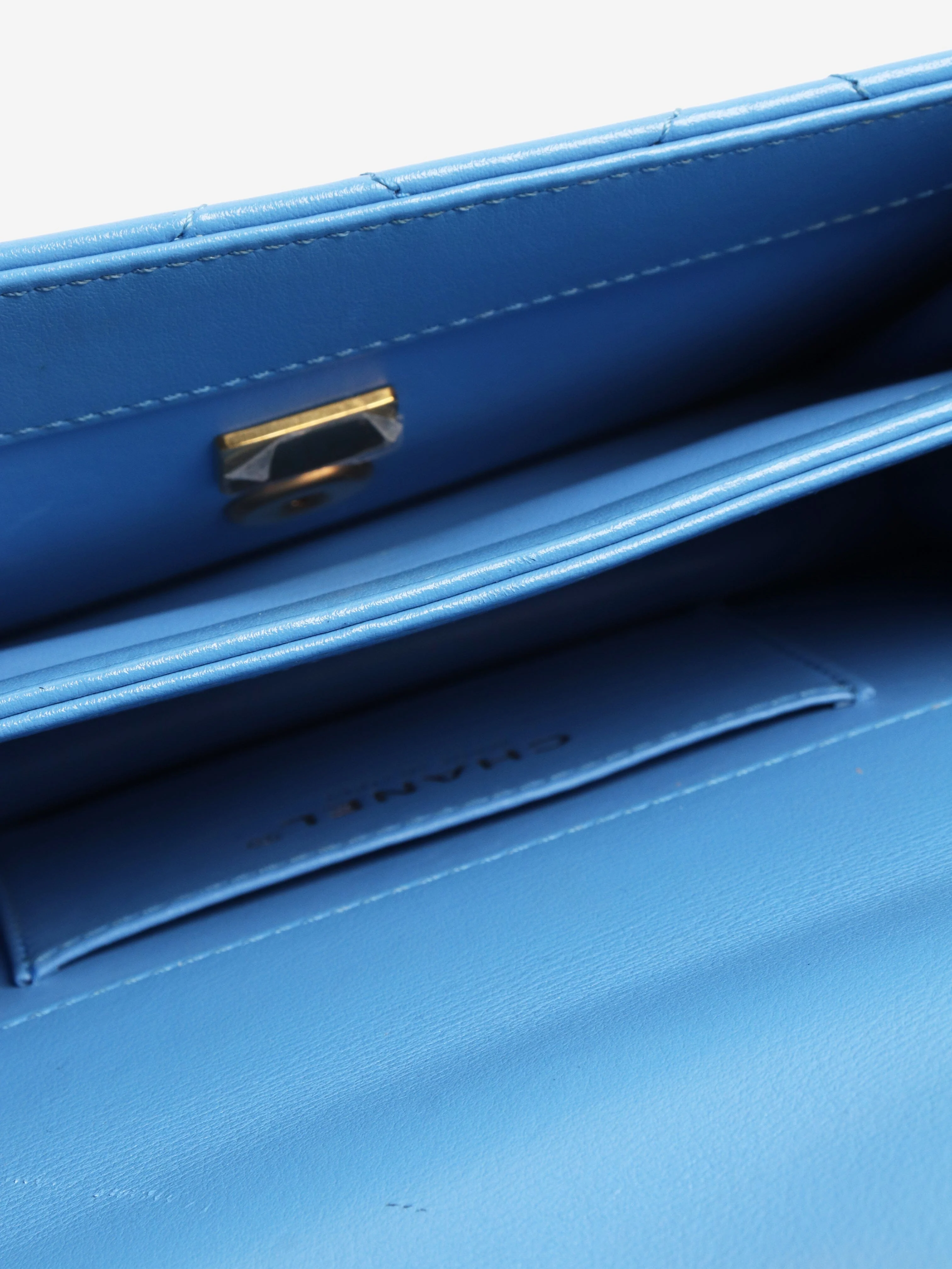 Blue small lambskin quilted crossbody bag - Image 10