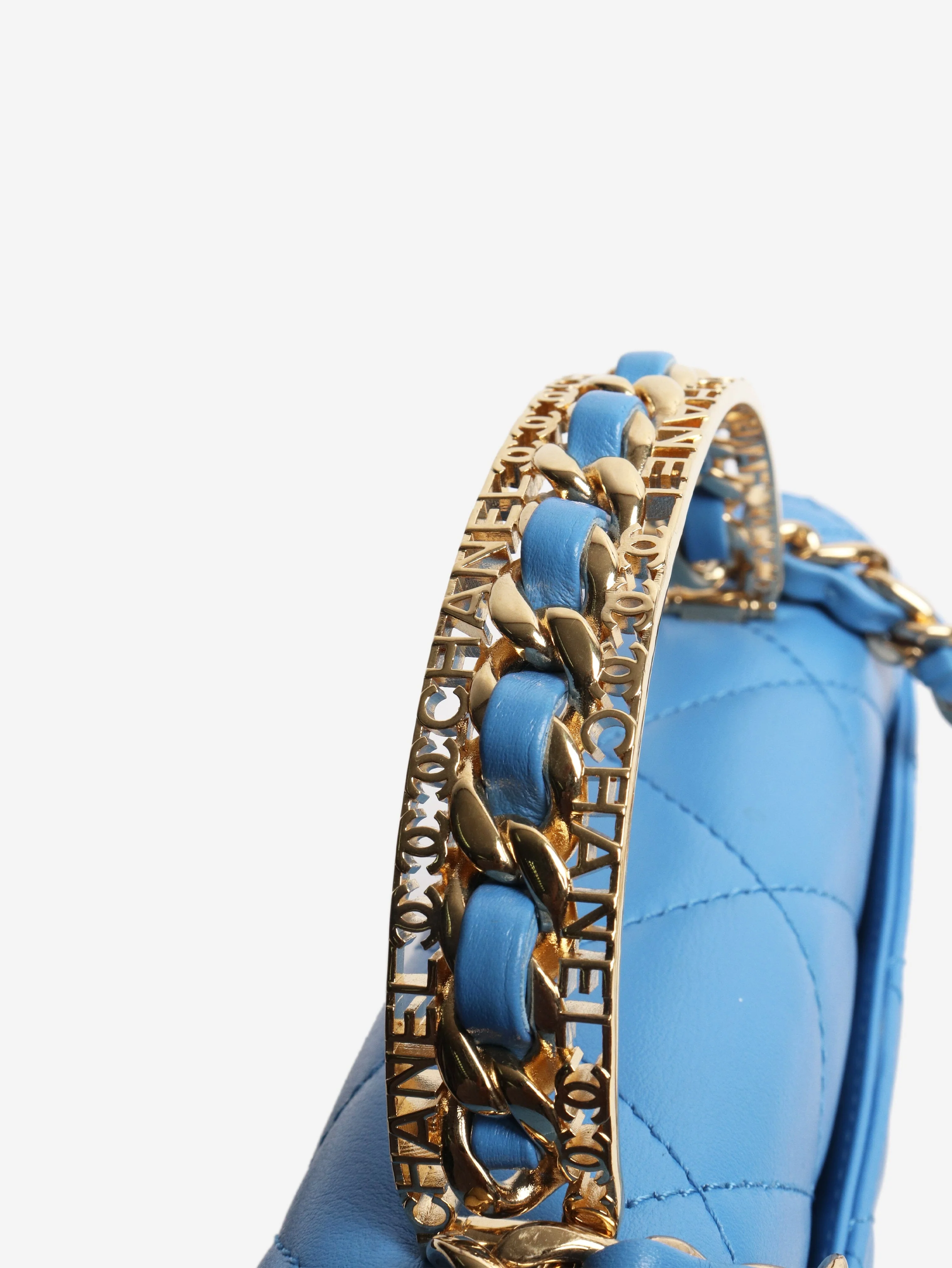 Blue small lambskin quilted crossbody bag - Image 7