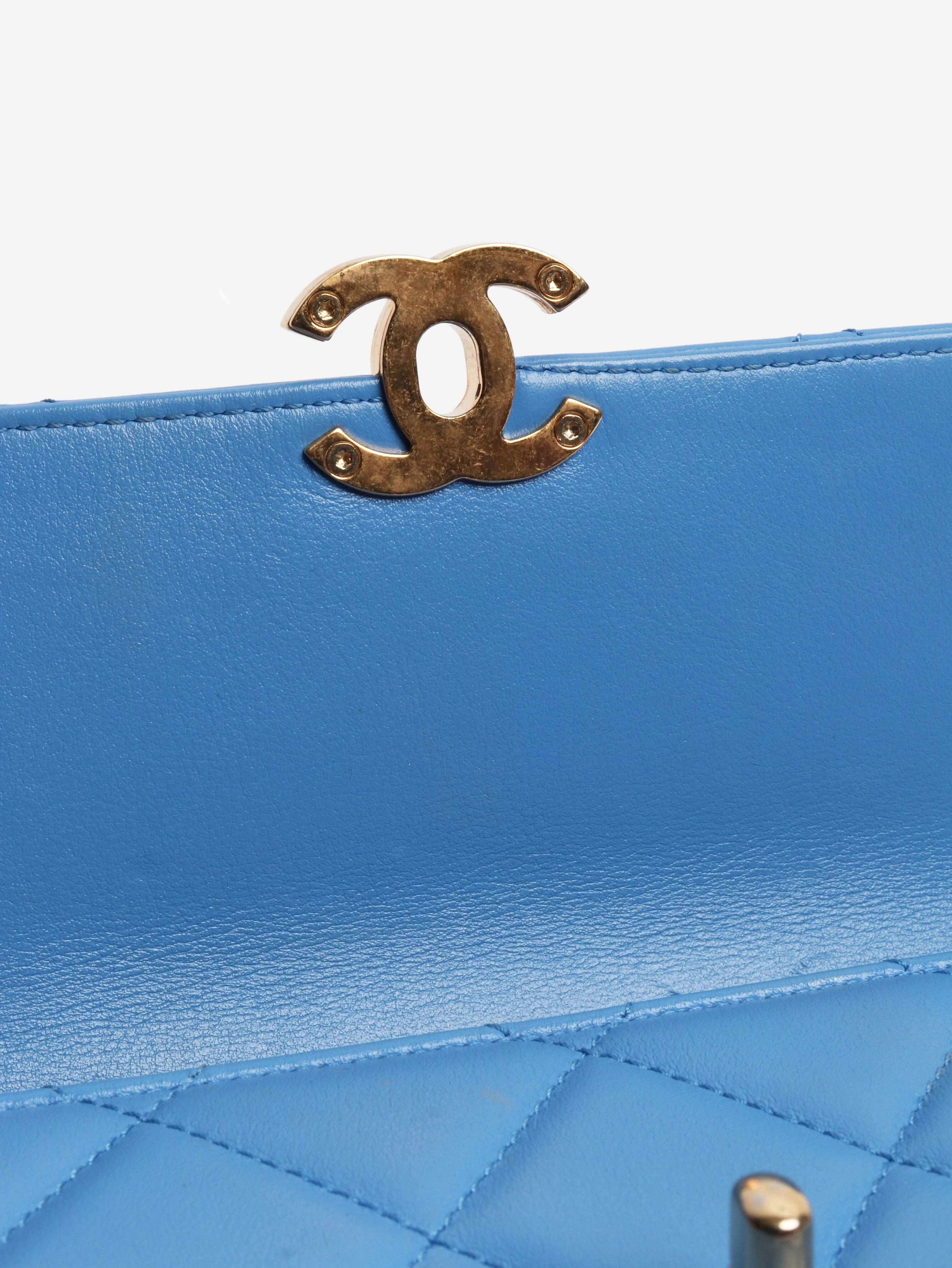 Blue small lambskin quilted crossbody bag - Image 9
