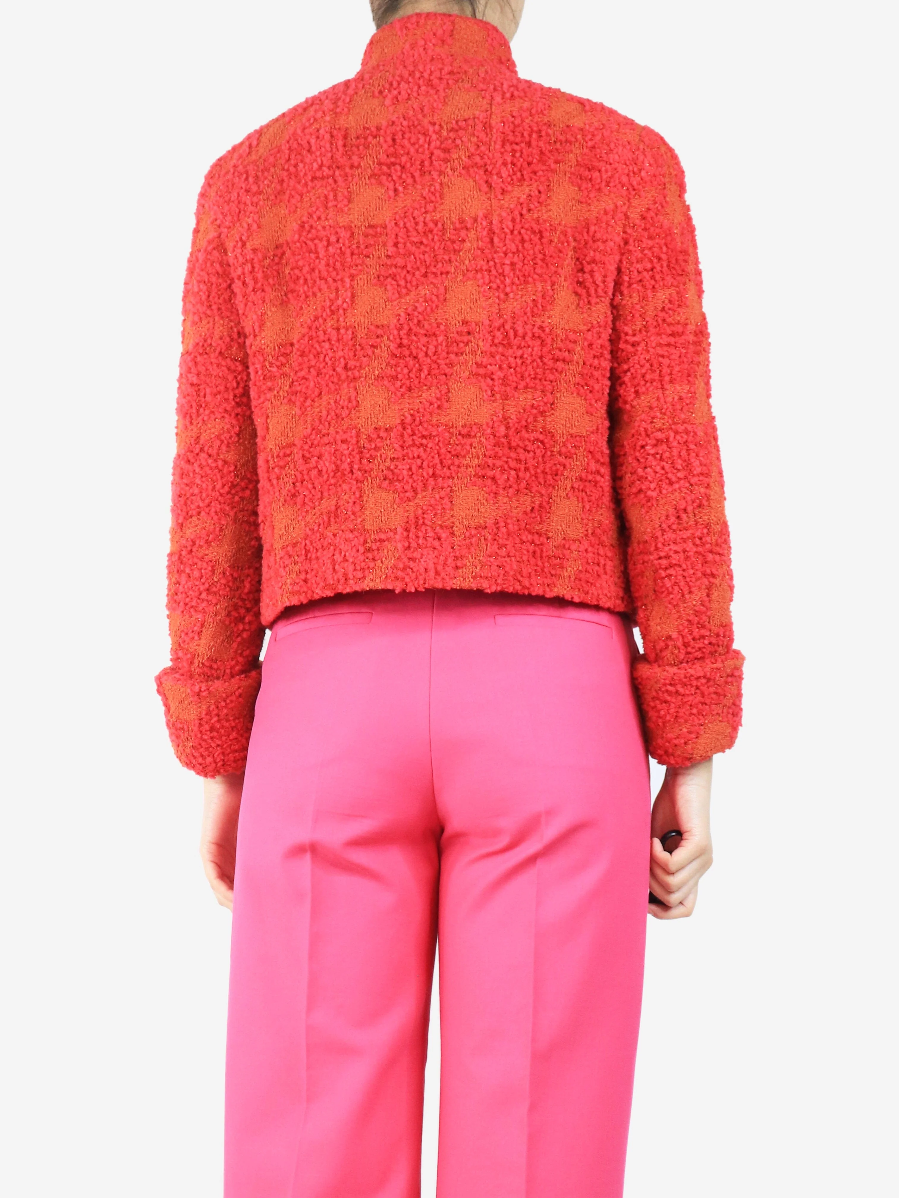 Pink and orange 1990 tweed jacket - size UK 12 - Image 2
