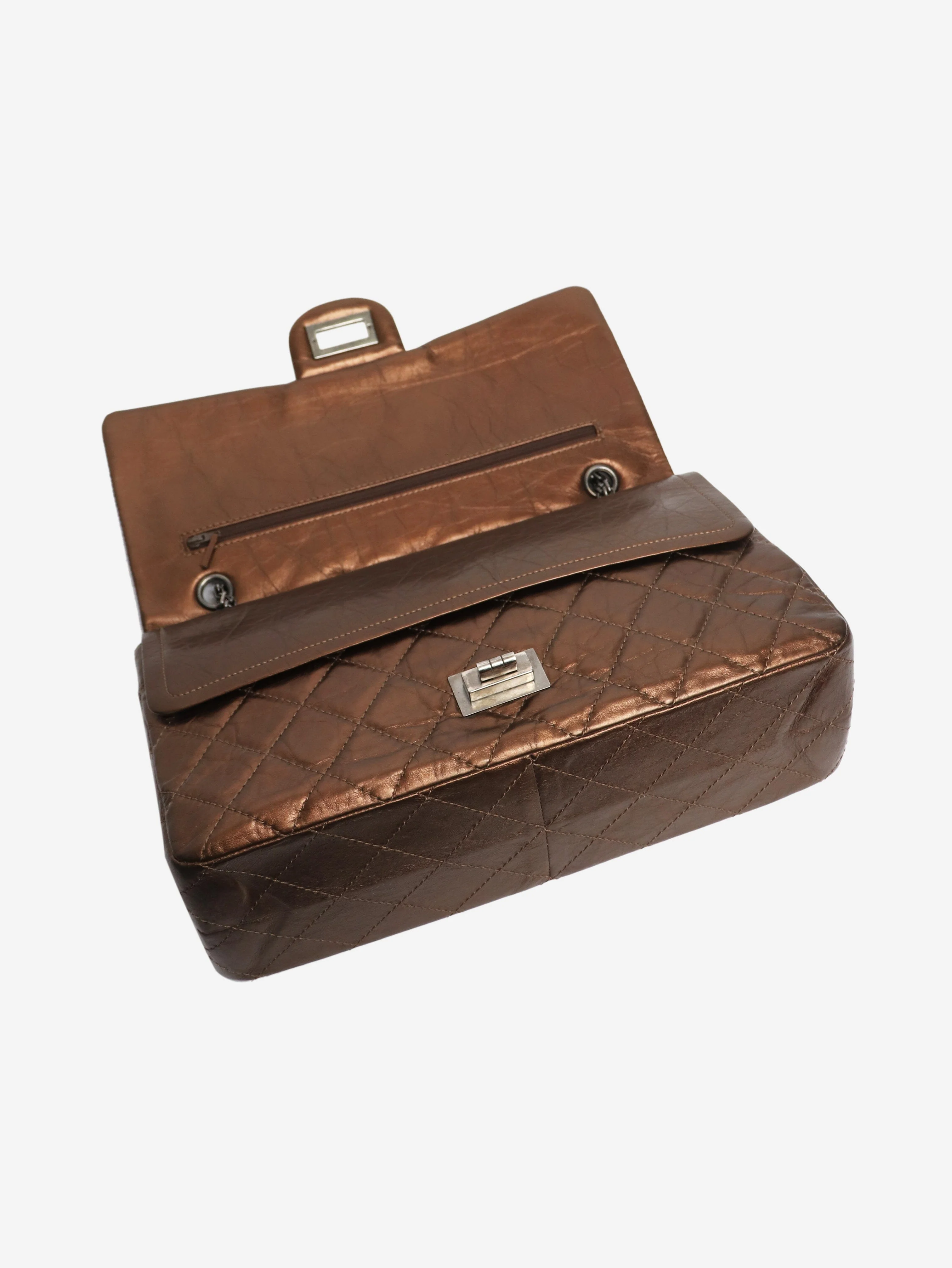 Brown 2010 maxi lambskin 2.55 bag - Image 8