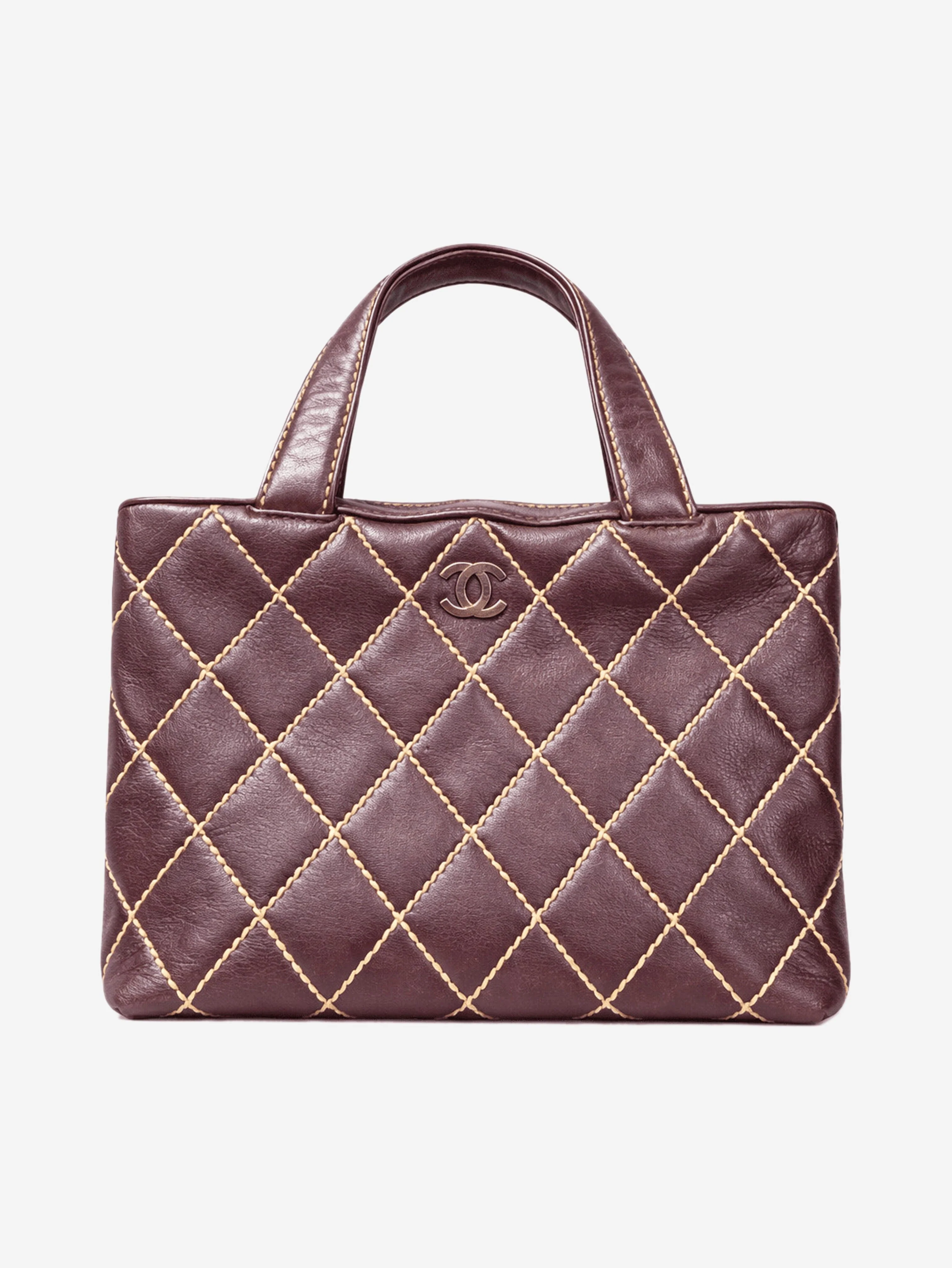 Burgundy vintage 2000 wild-stitch lambskin bag