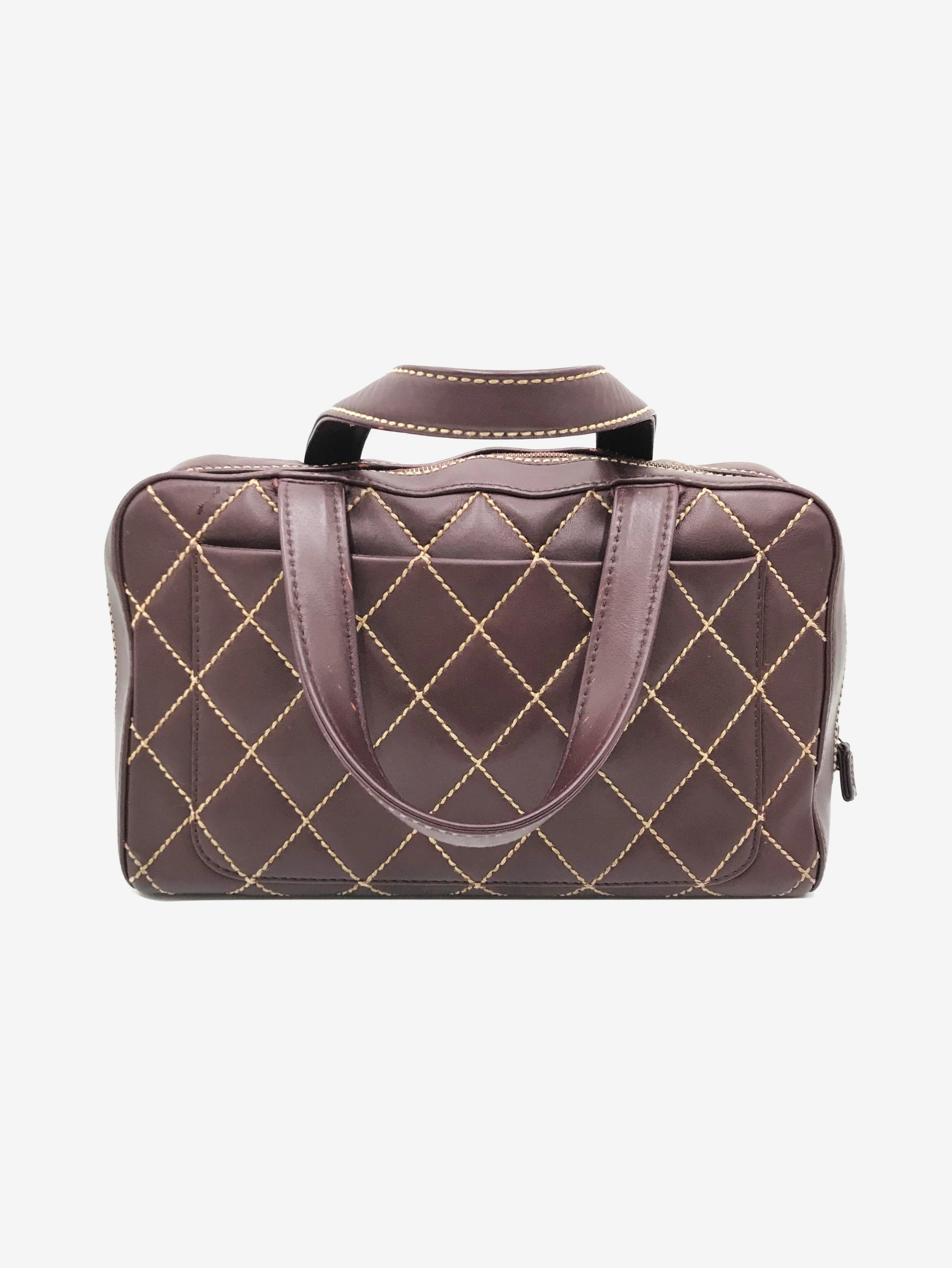 Burgundy vintage 2000 wild-stitch lambskin bag - Image 2