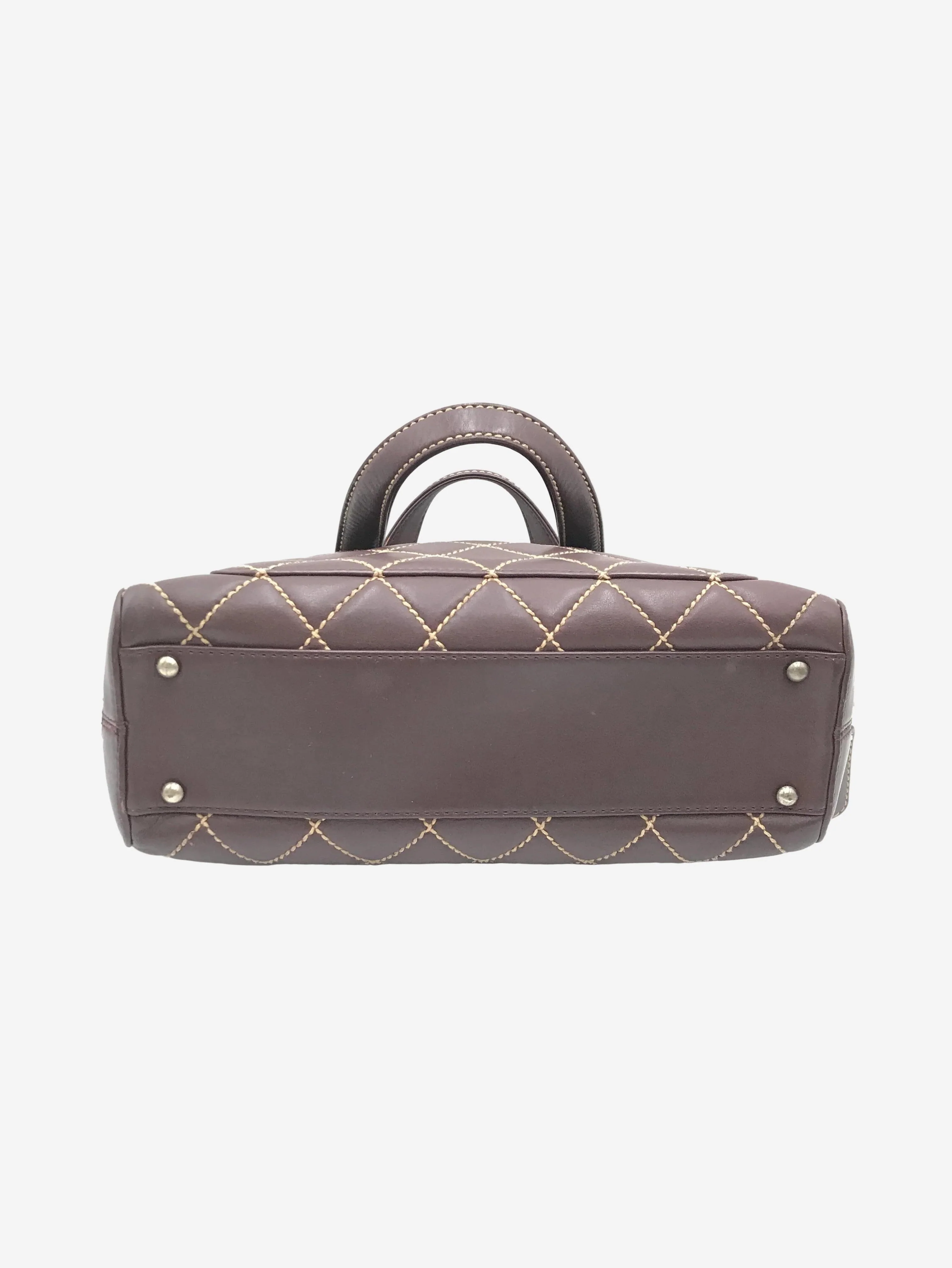 Burgundy vintage 2000 wild-stitch lambskin bag - Image 3