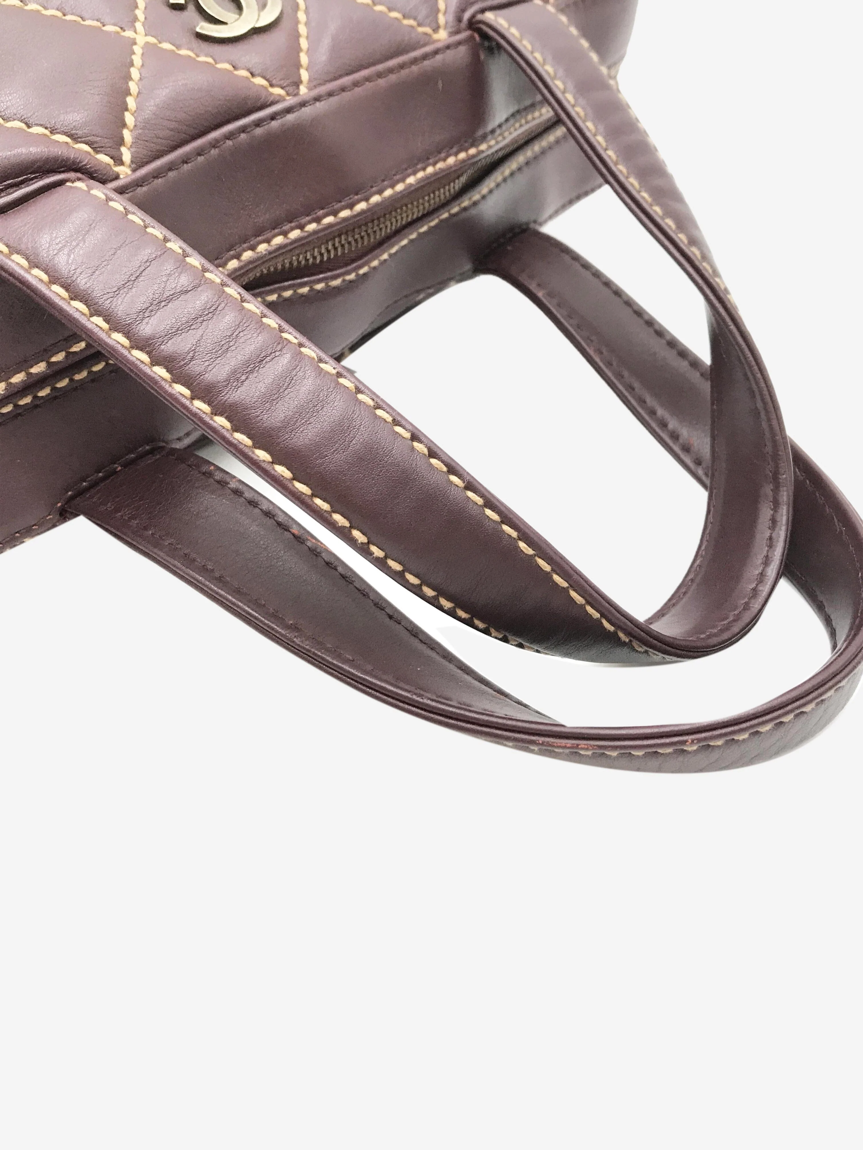 Burgundy vintage 2000 wild-stitch lambskin bag - Image 4