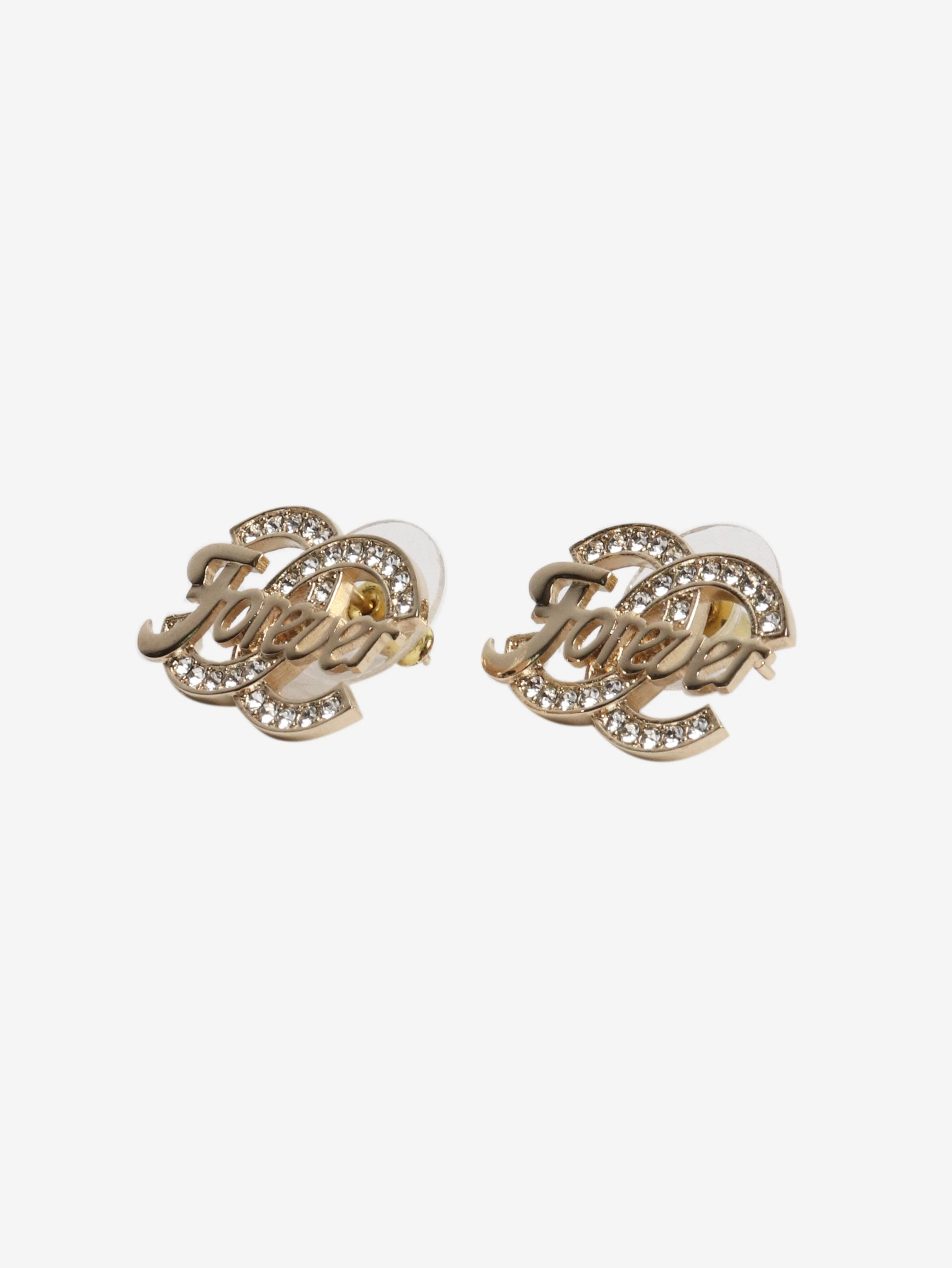 Gold CC forever stud earrings - Image 2