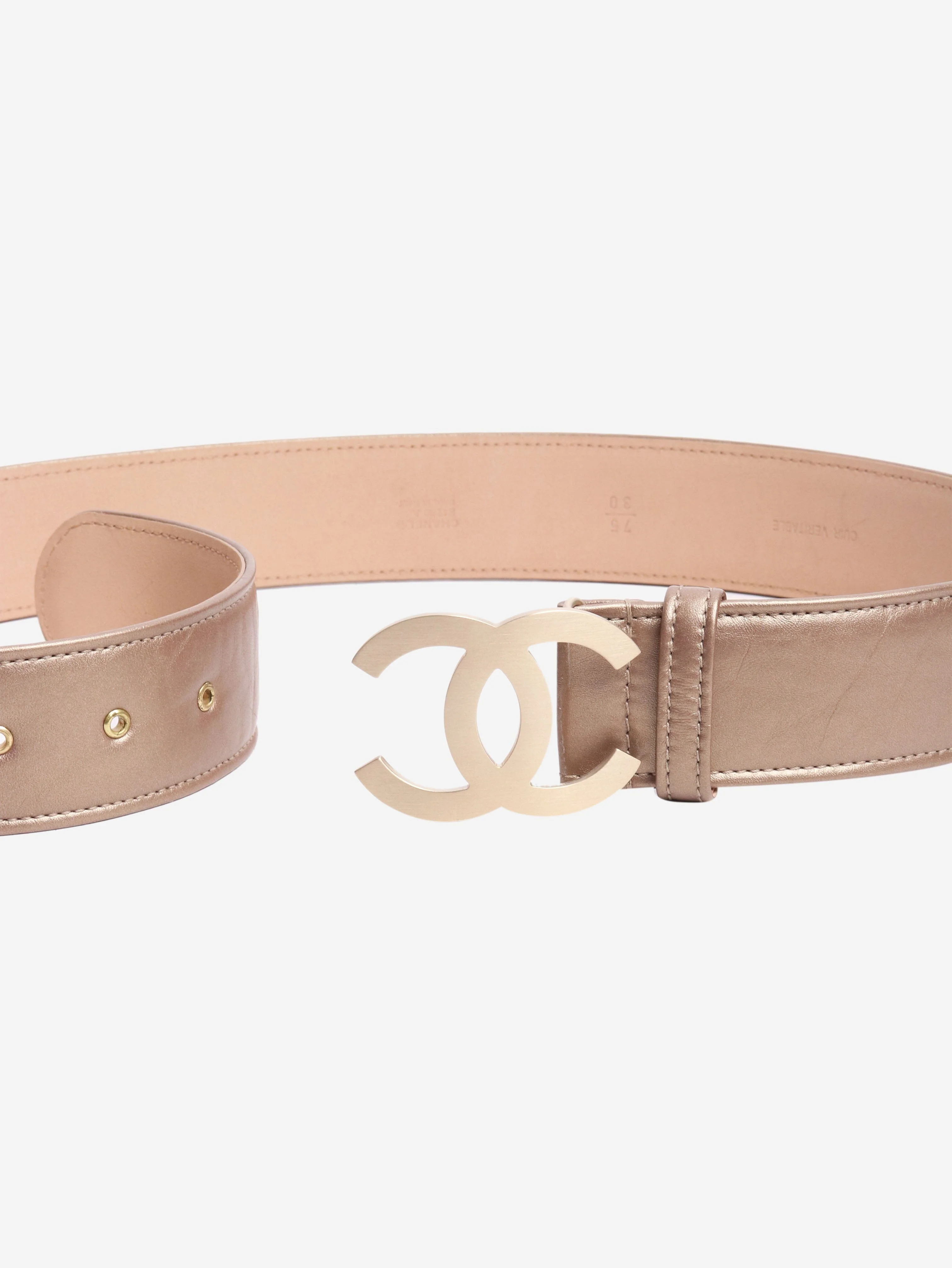 Gold CC leather belt - Image 2