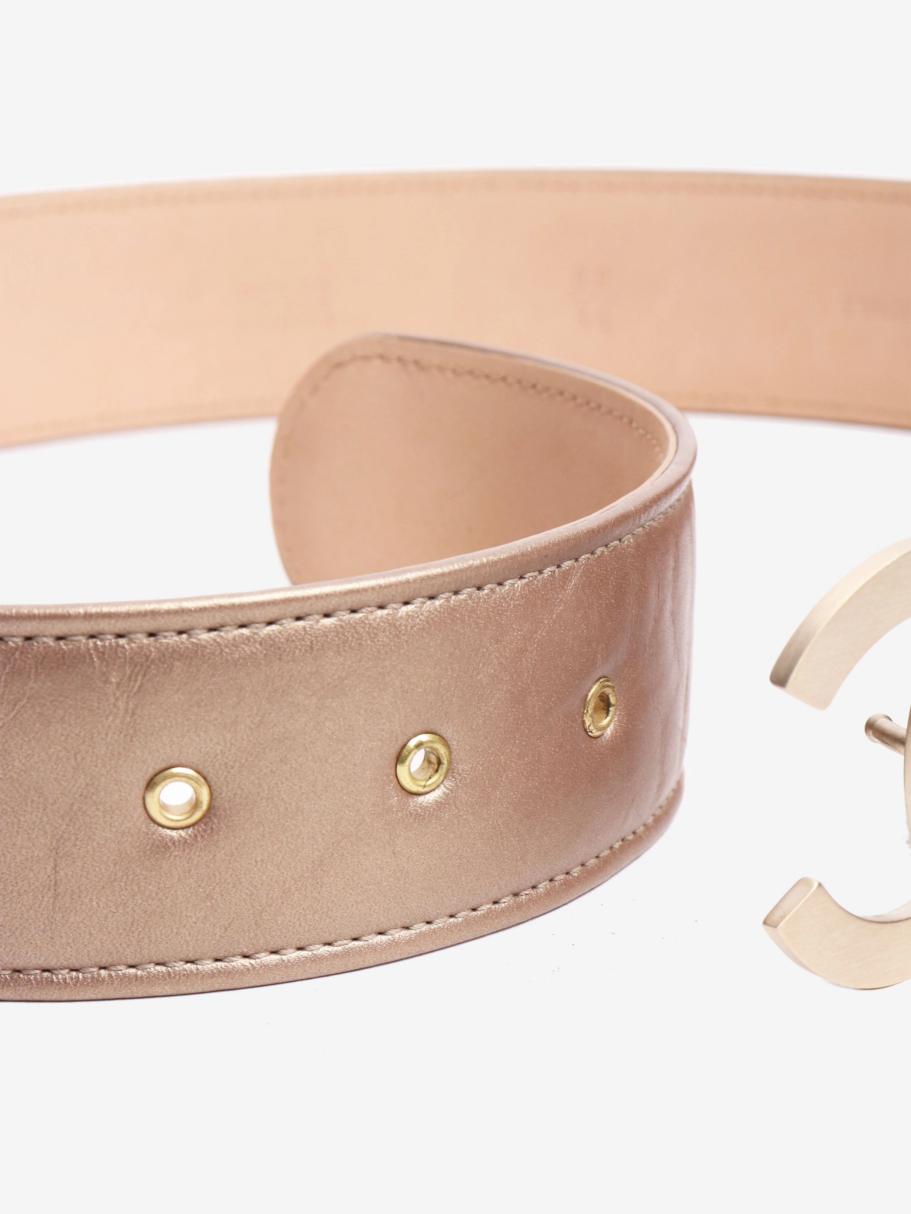 Gold CC leather belt - Image 3