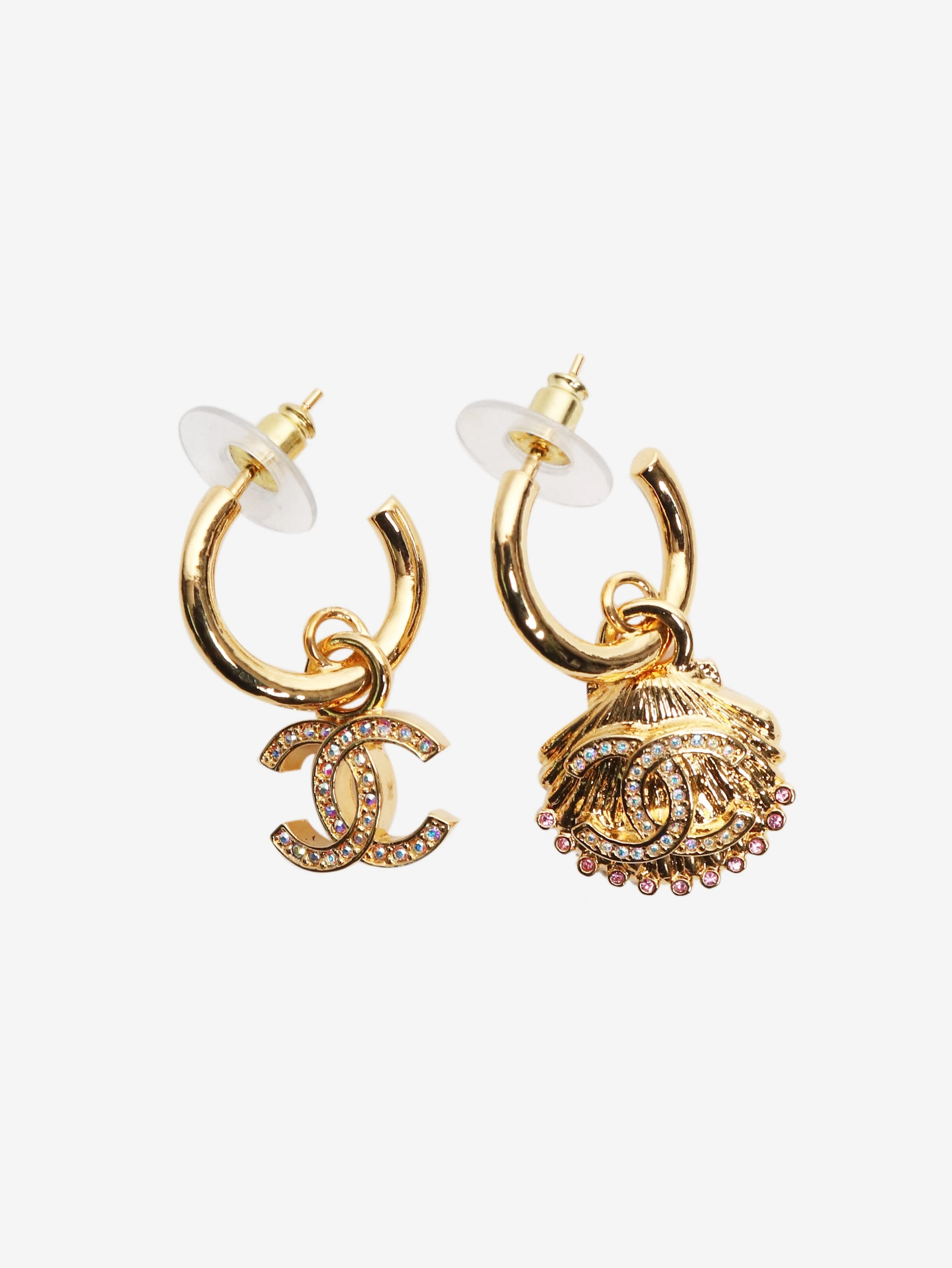 Gold seashell earrings