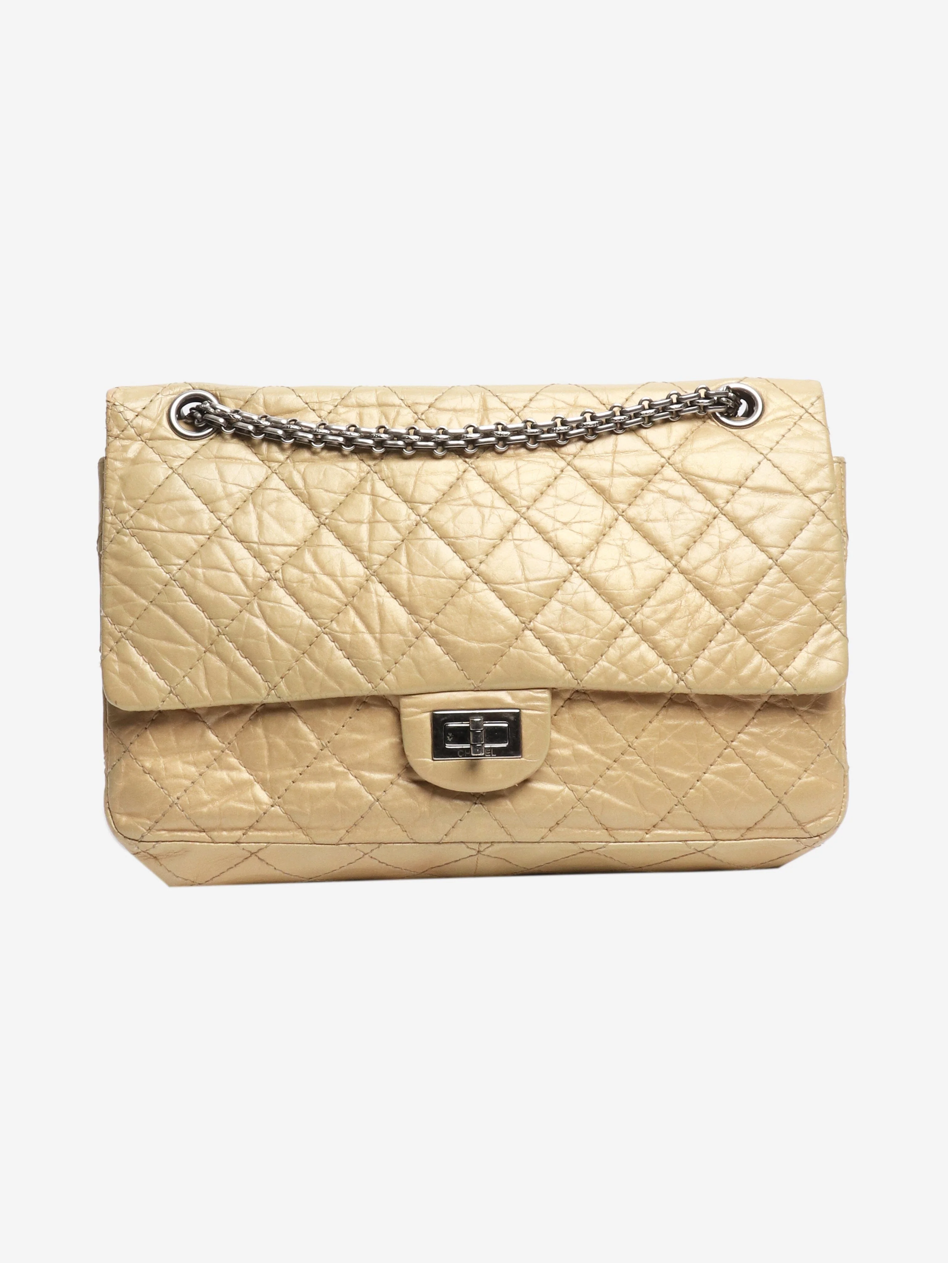 Gold vintage 1991 2.55 medium lambskin shoulder bag