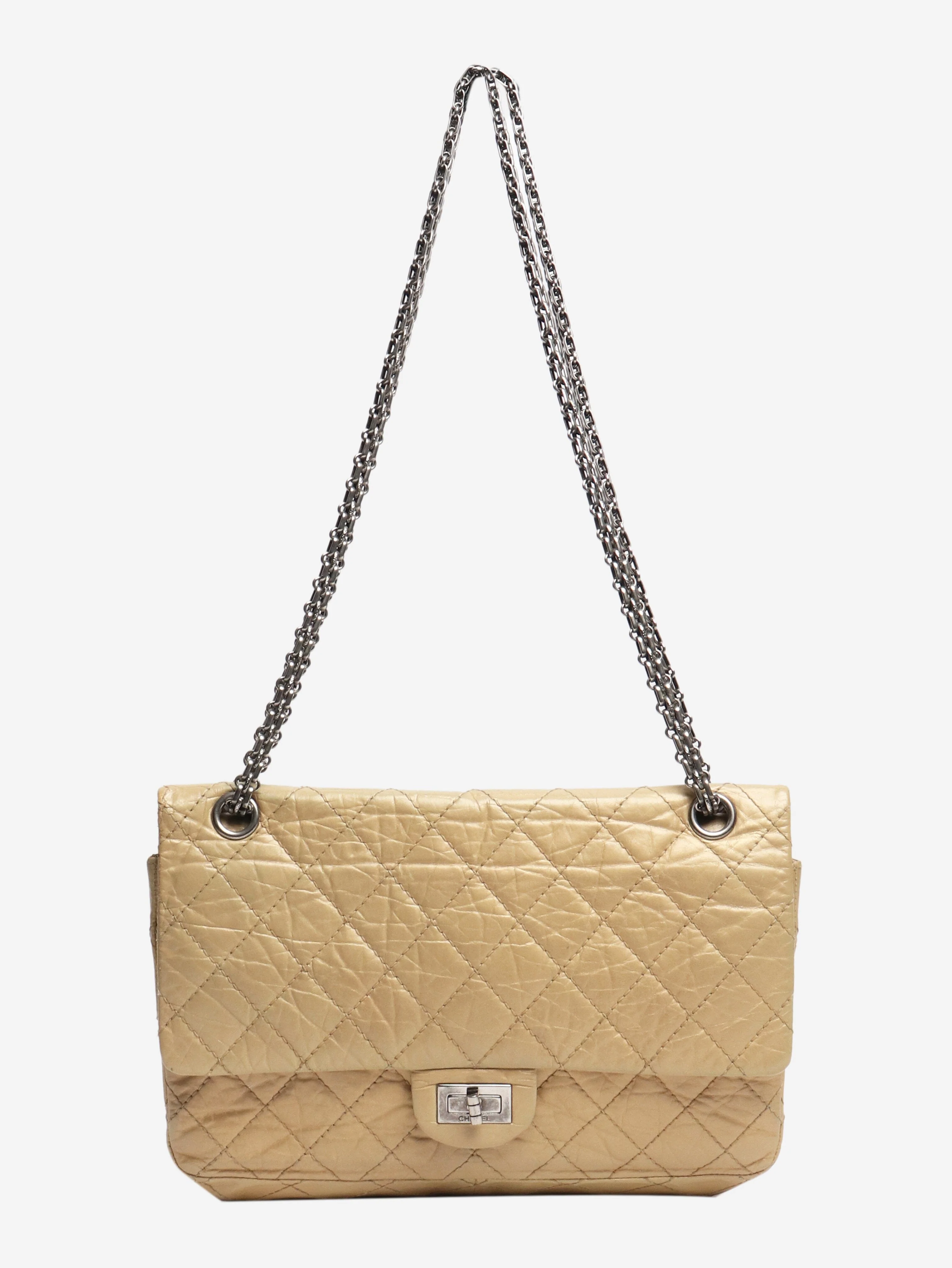 Gold vintage 1991 2.55 medium lambskin shoulder bag - Image 2