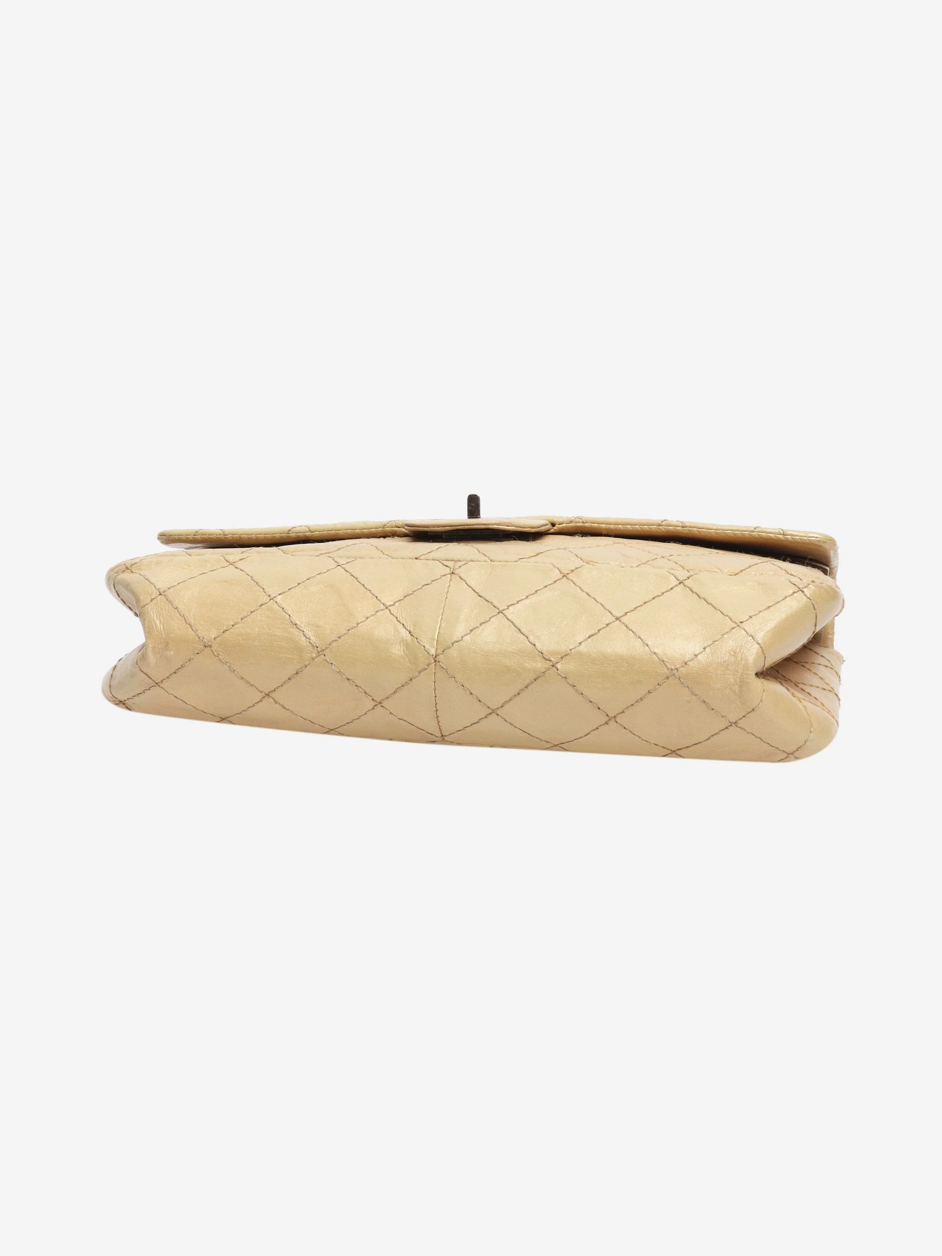 Gold vintage 1991 2.55 medium lambskin shoulder bag - Image 4