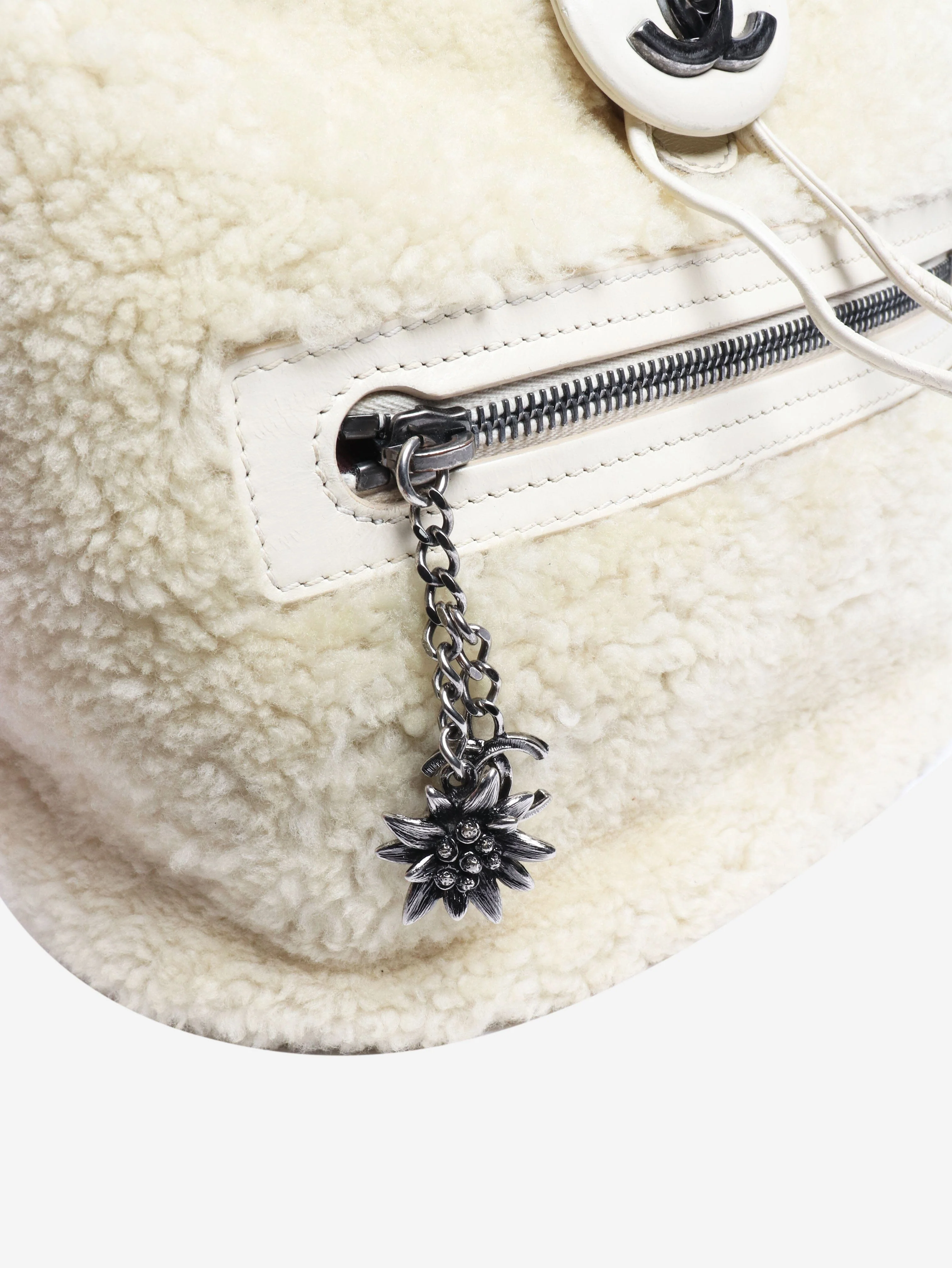 Ivory 2015 shearling and lambskin backpack - Image 6