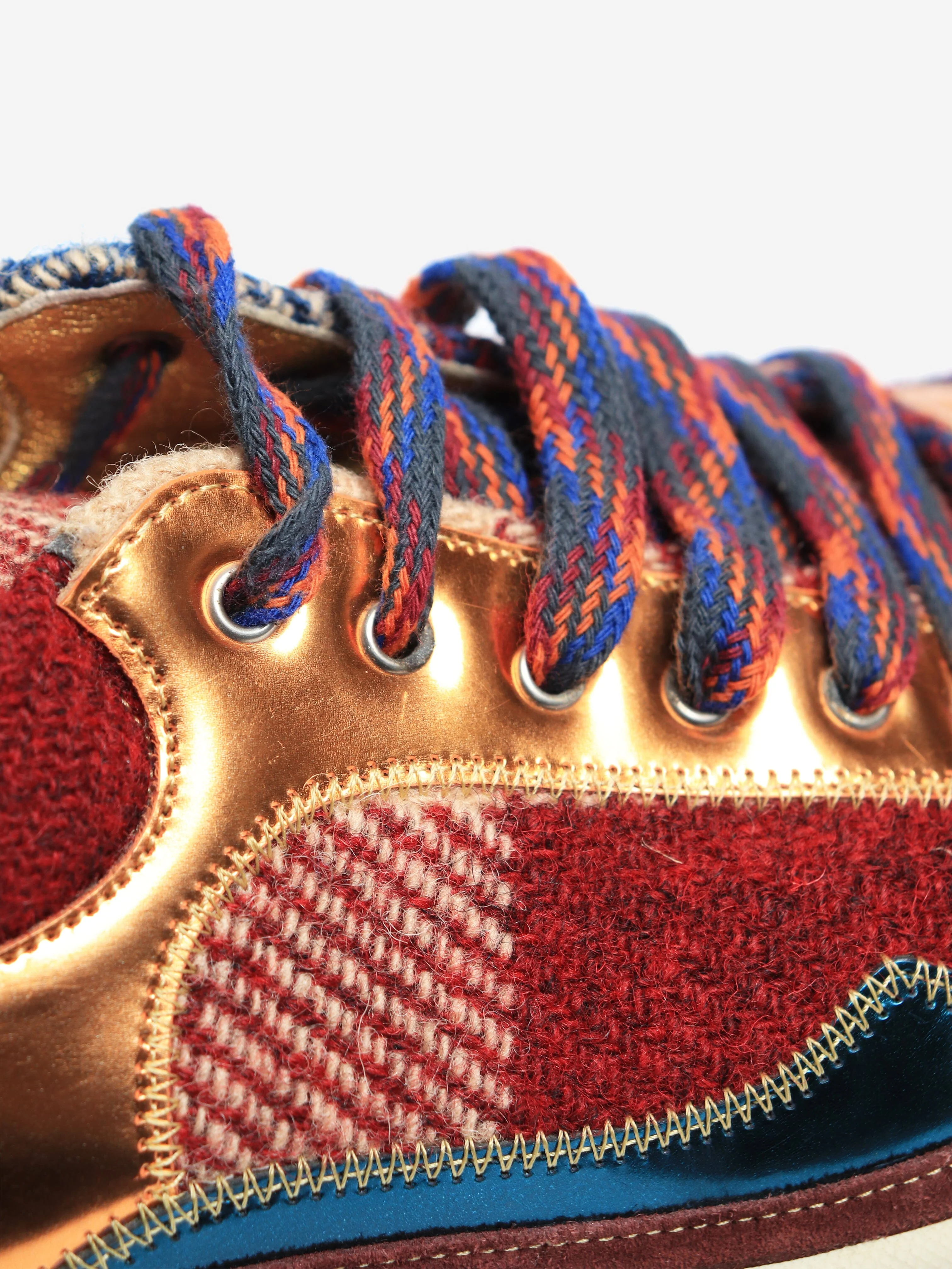 Multicolour tartan leather and tweed CC sneakers - size EU 39 - Image 4
