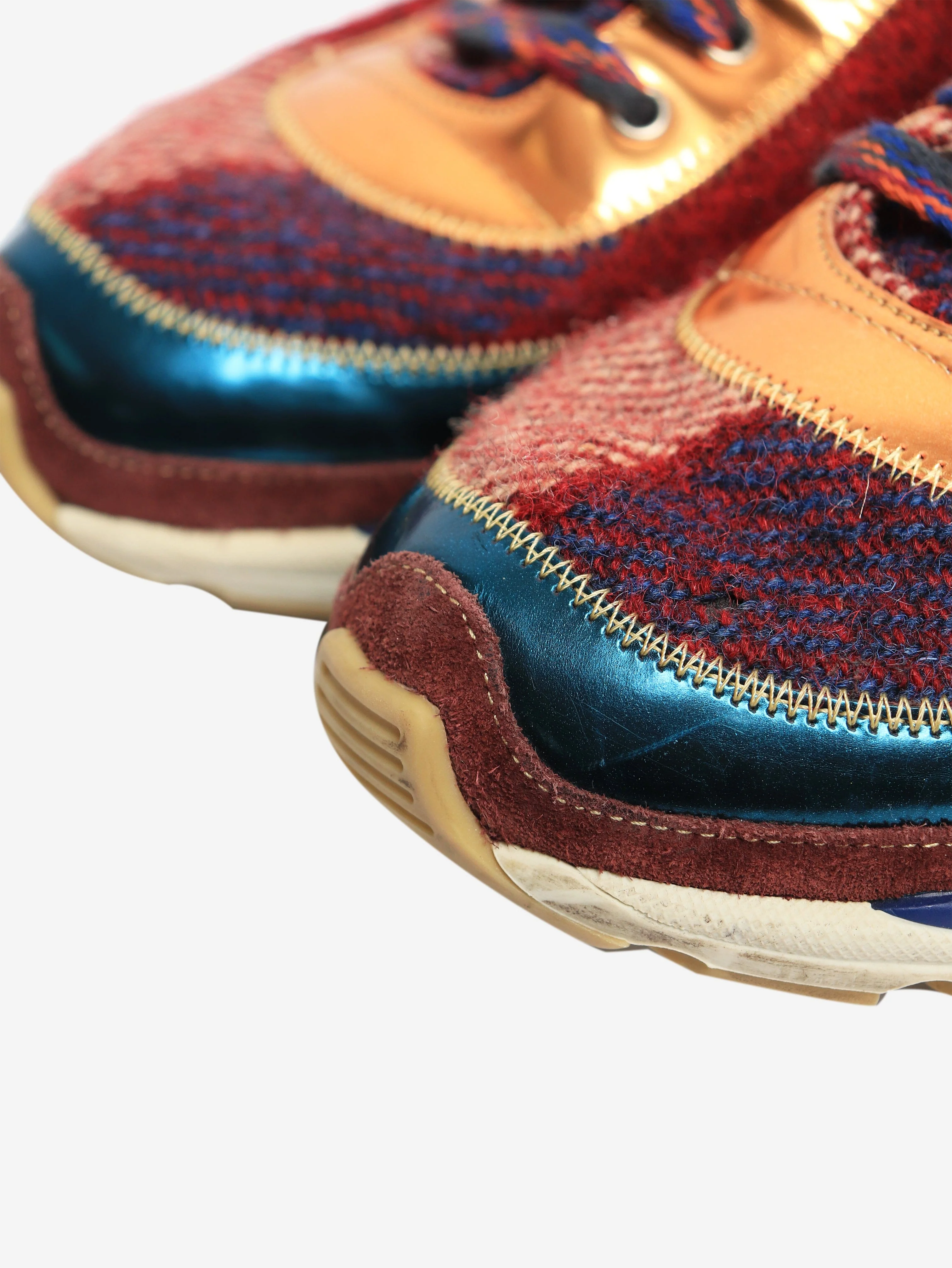 Multicolour tartan leather and tweed CC sneakers - size EU 39 - Image 5
