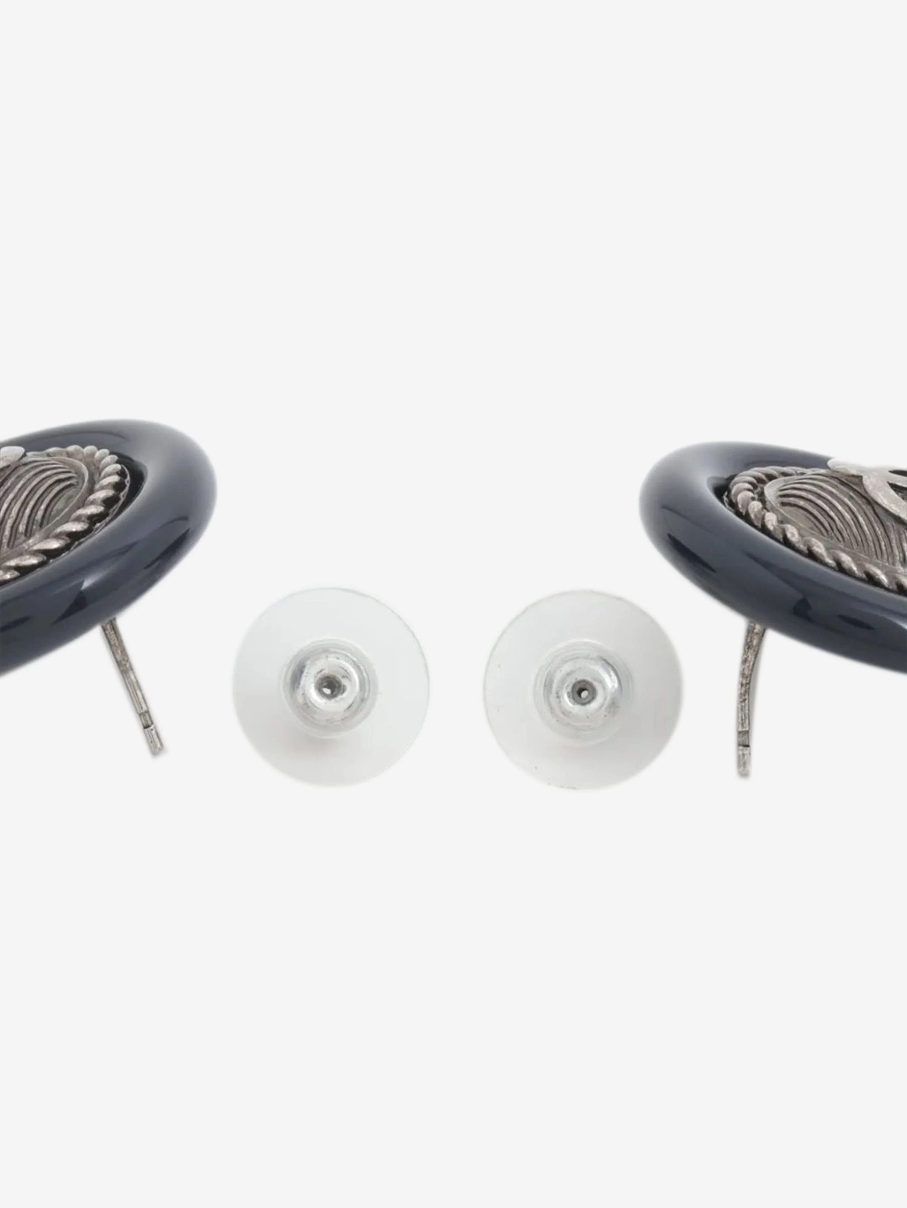Navy Coco Mark B18A button earrings - Image 2