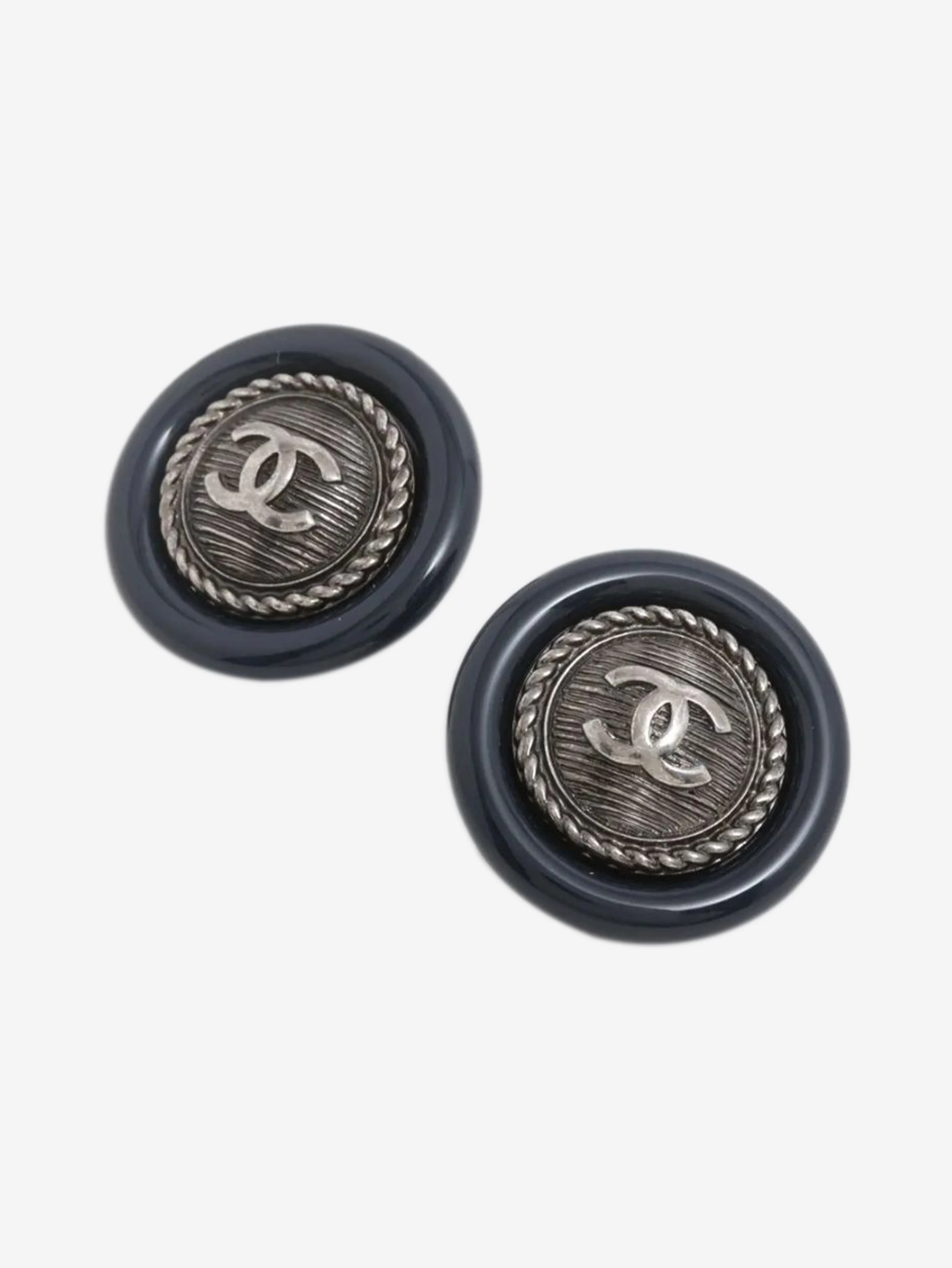 Navy Coco Mark B18A button earrings - Image 3