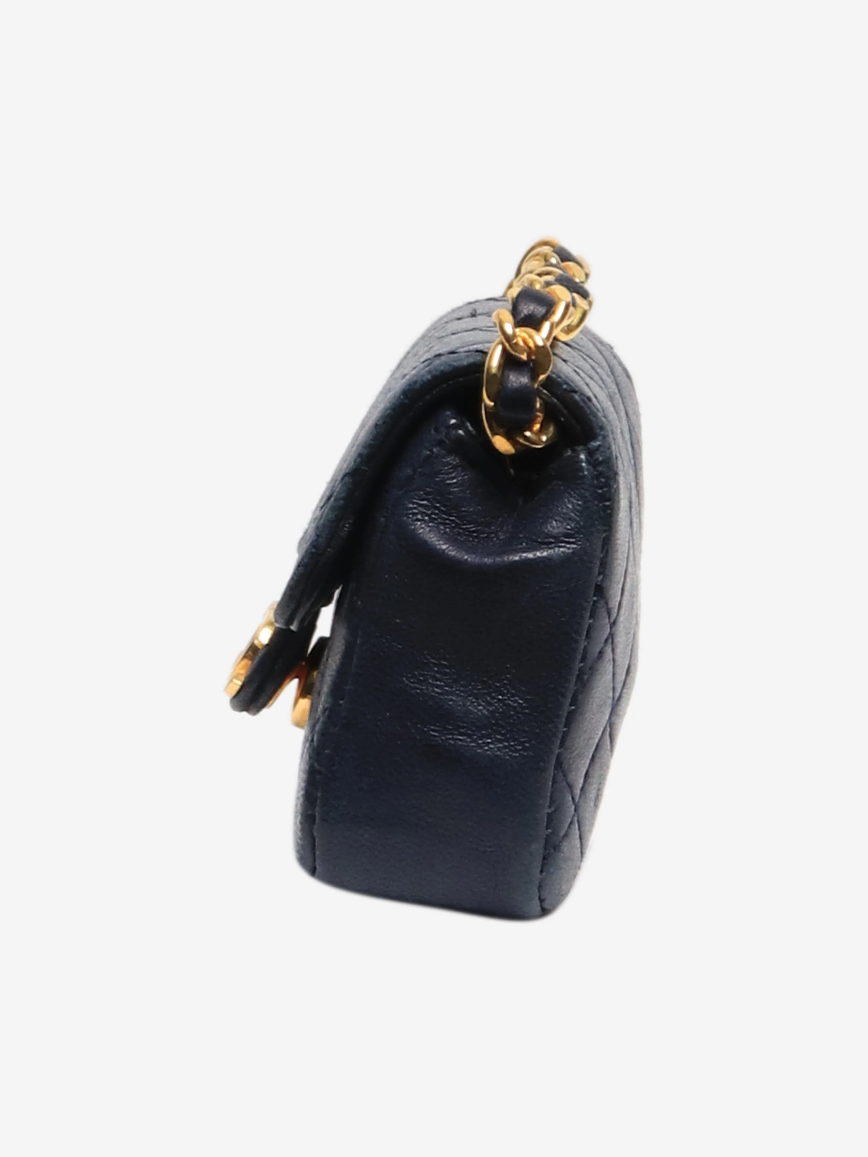 Navy mini flap bag charm - Image 4