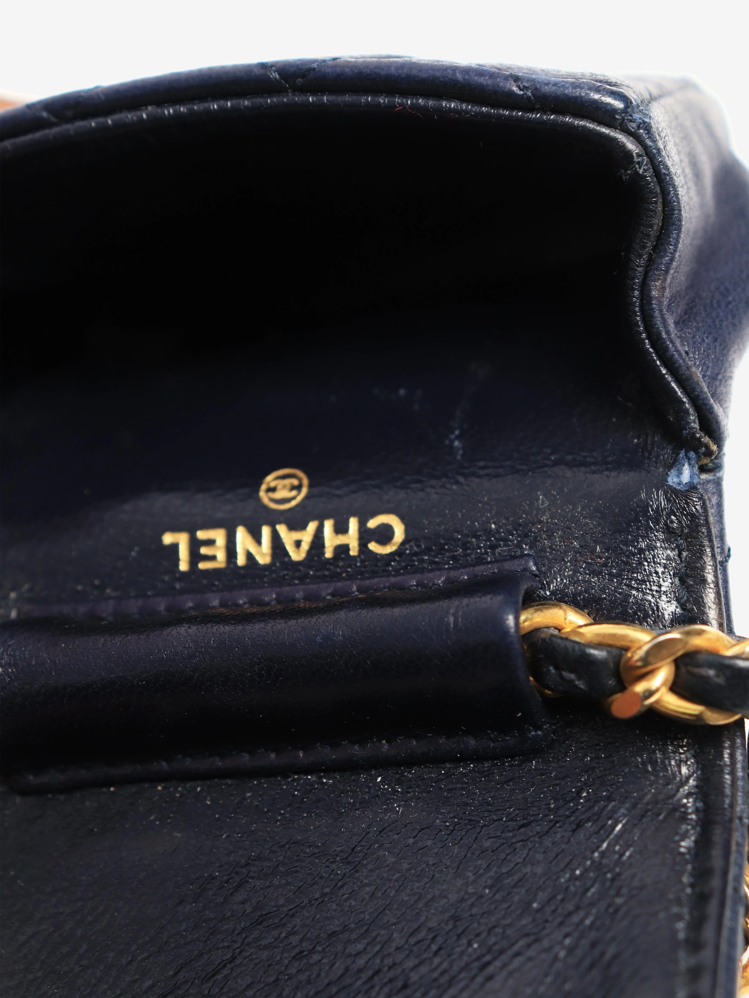 Navy mini flap bag charm - Image 7