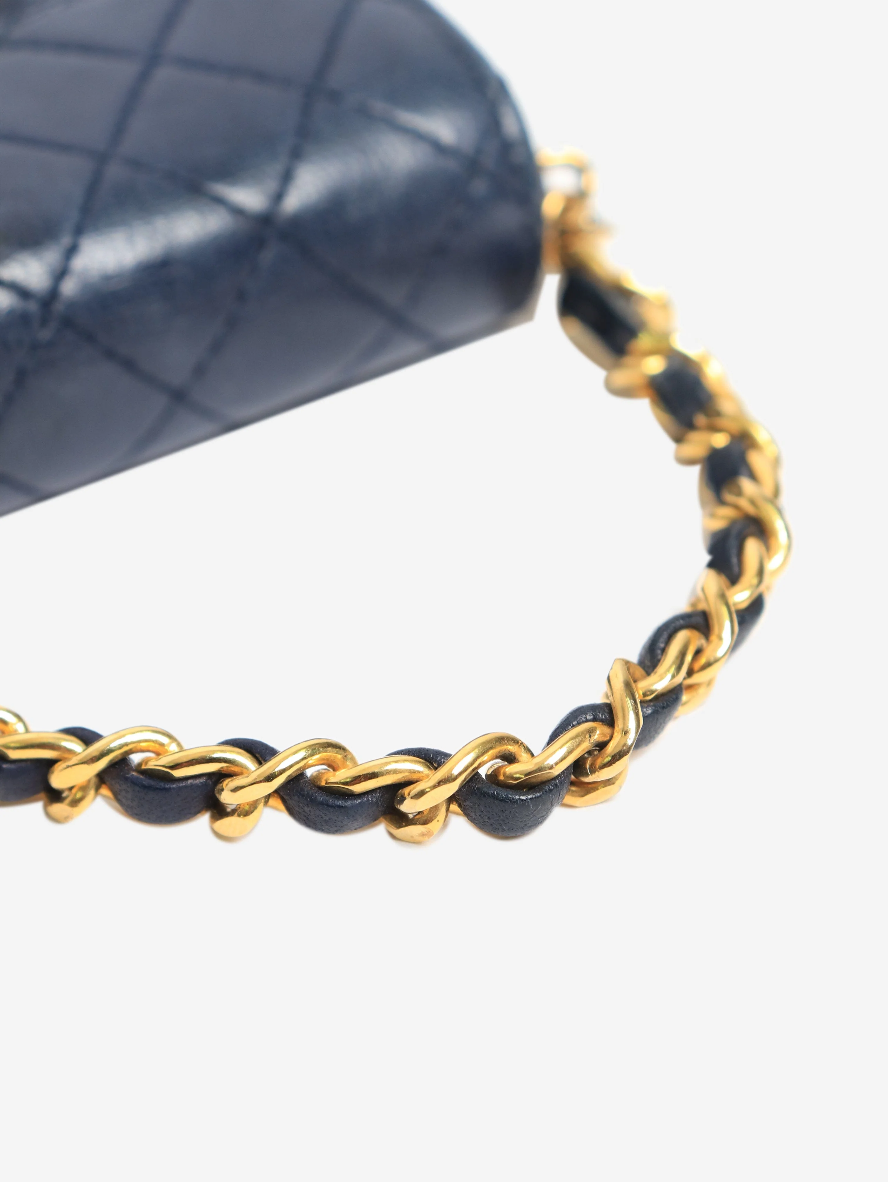 Navy mini flap bag charm - Image 9