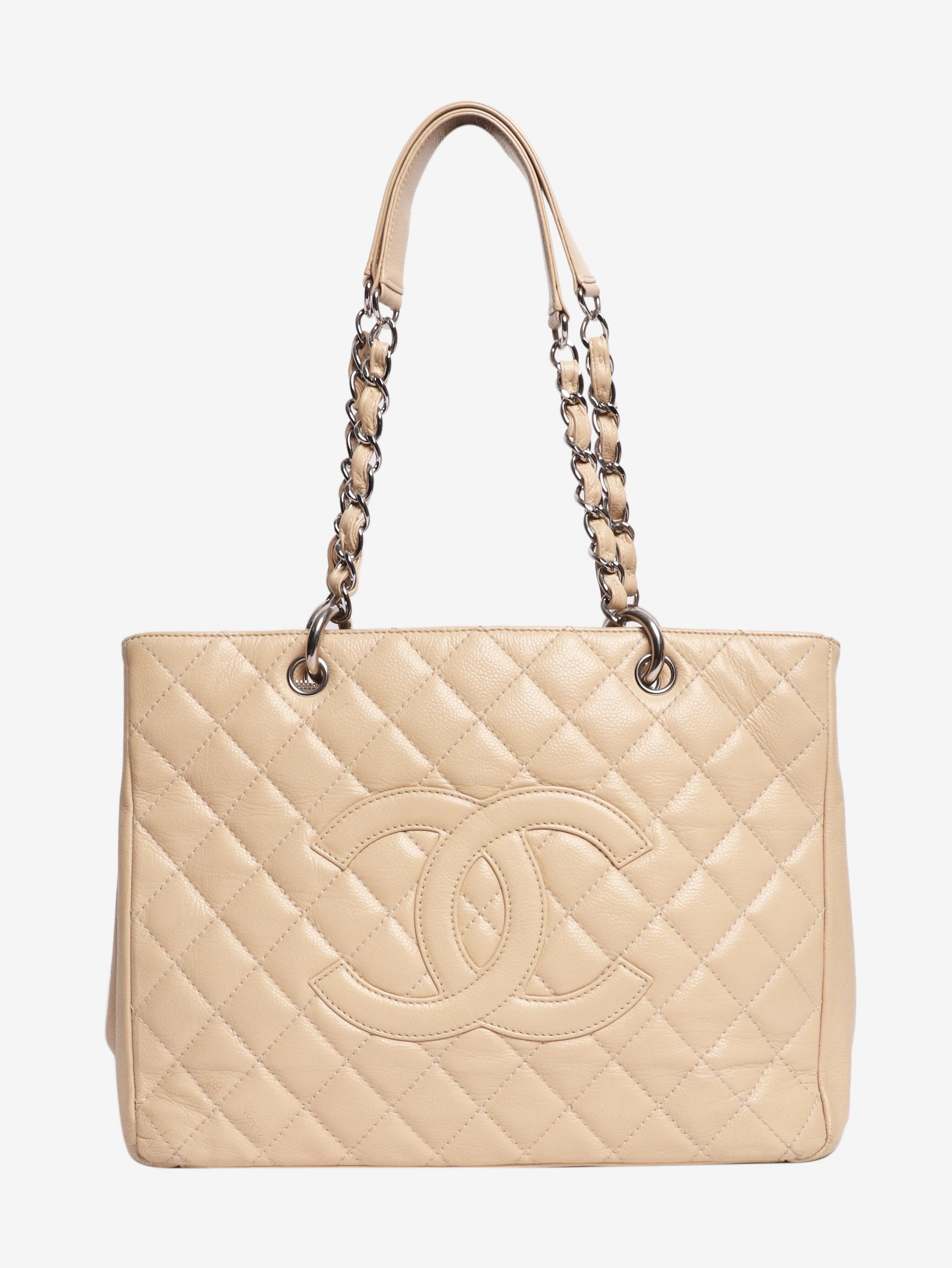 Neutral 2008 caviar leather shopping tote