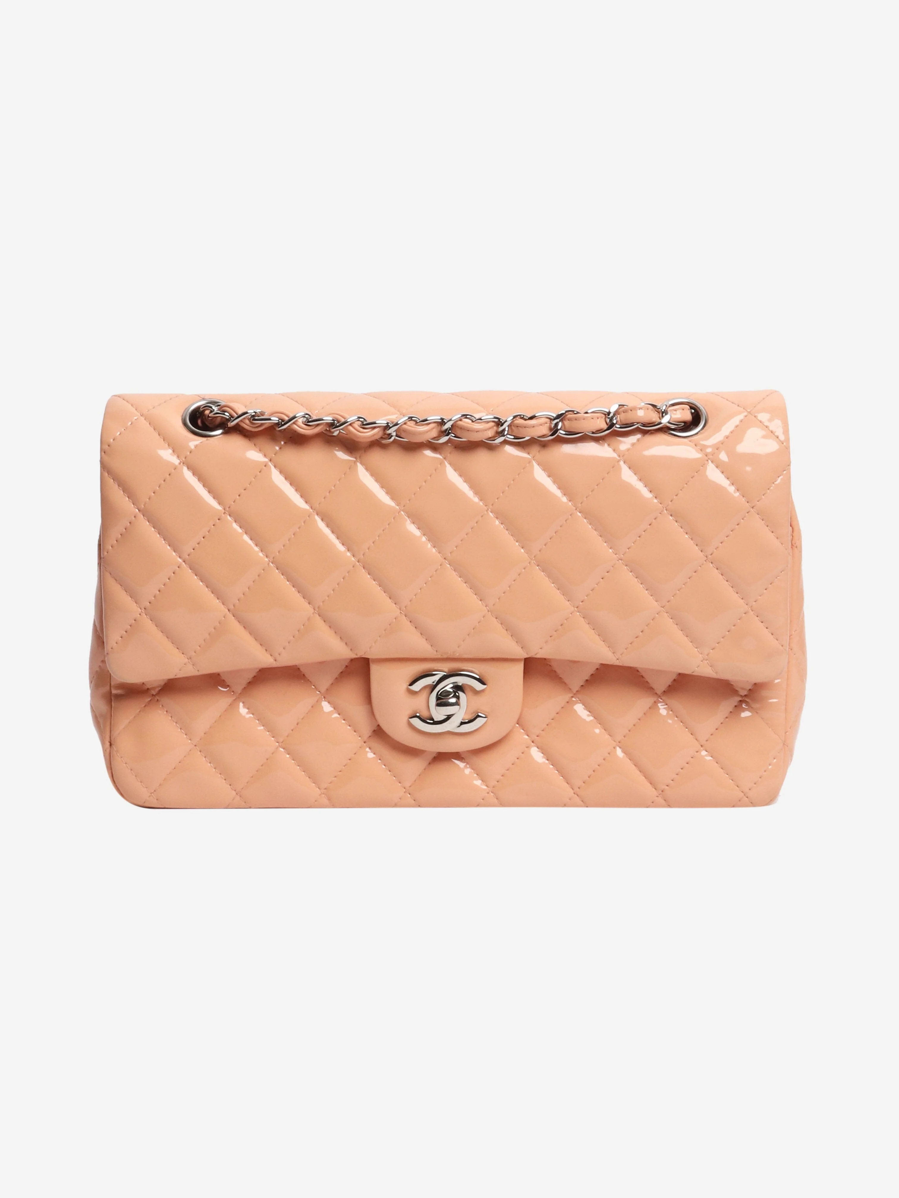 Pink 2012 patent leather double flap bag
