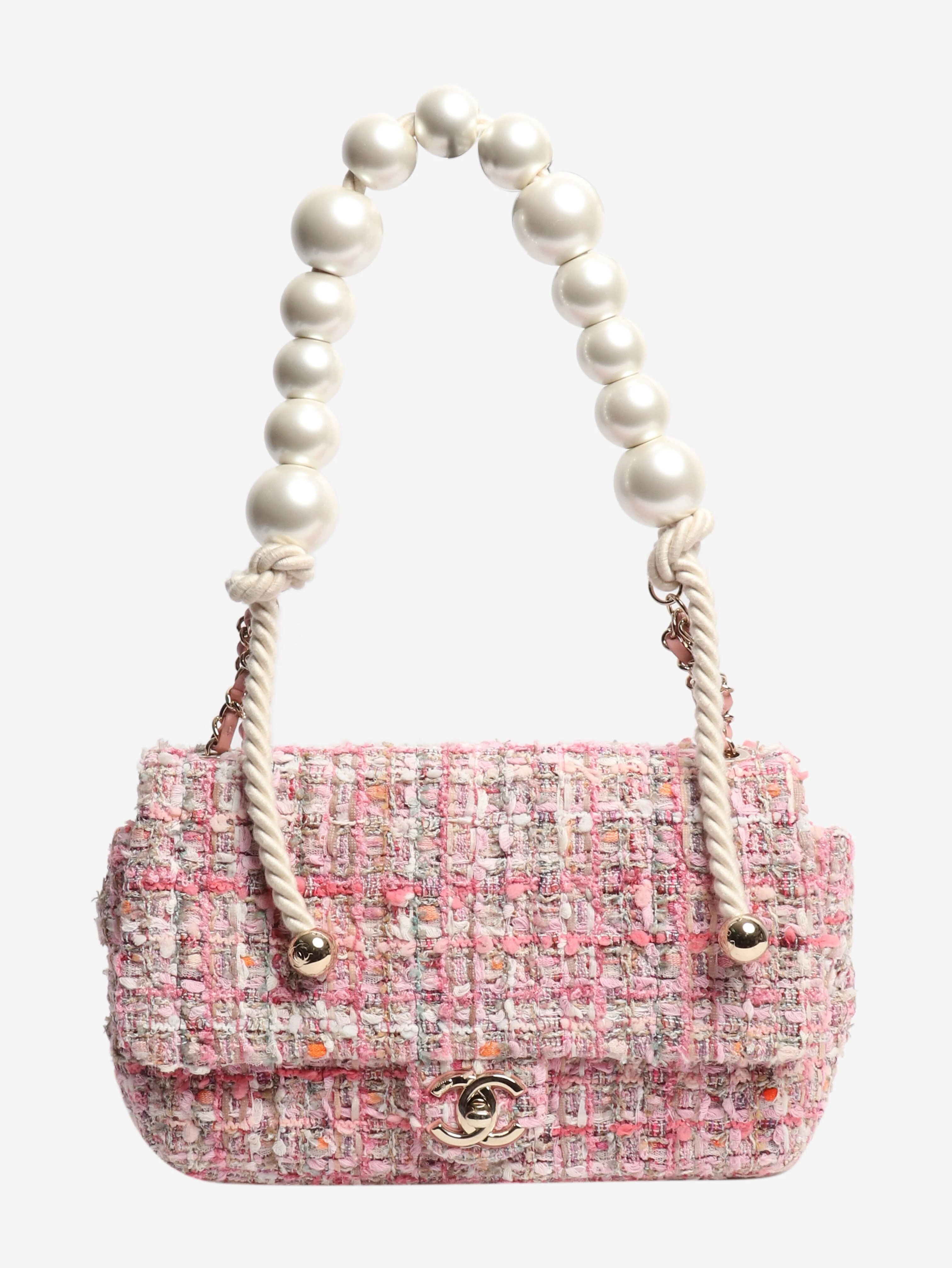 Pink 2019 pearl and tweed bag