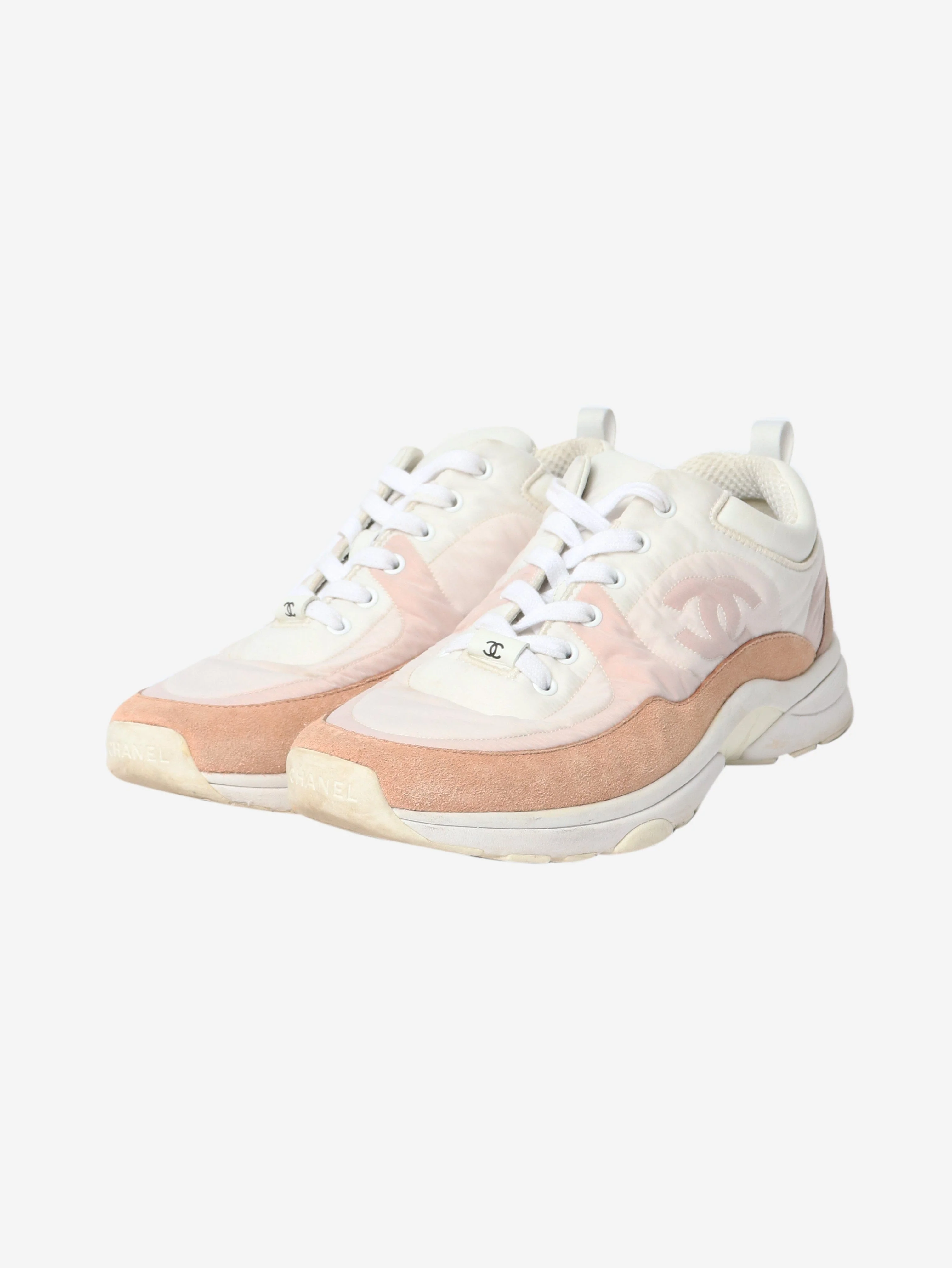 Pink nylon and suede trainers - size EU 40 - Image 2