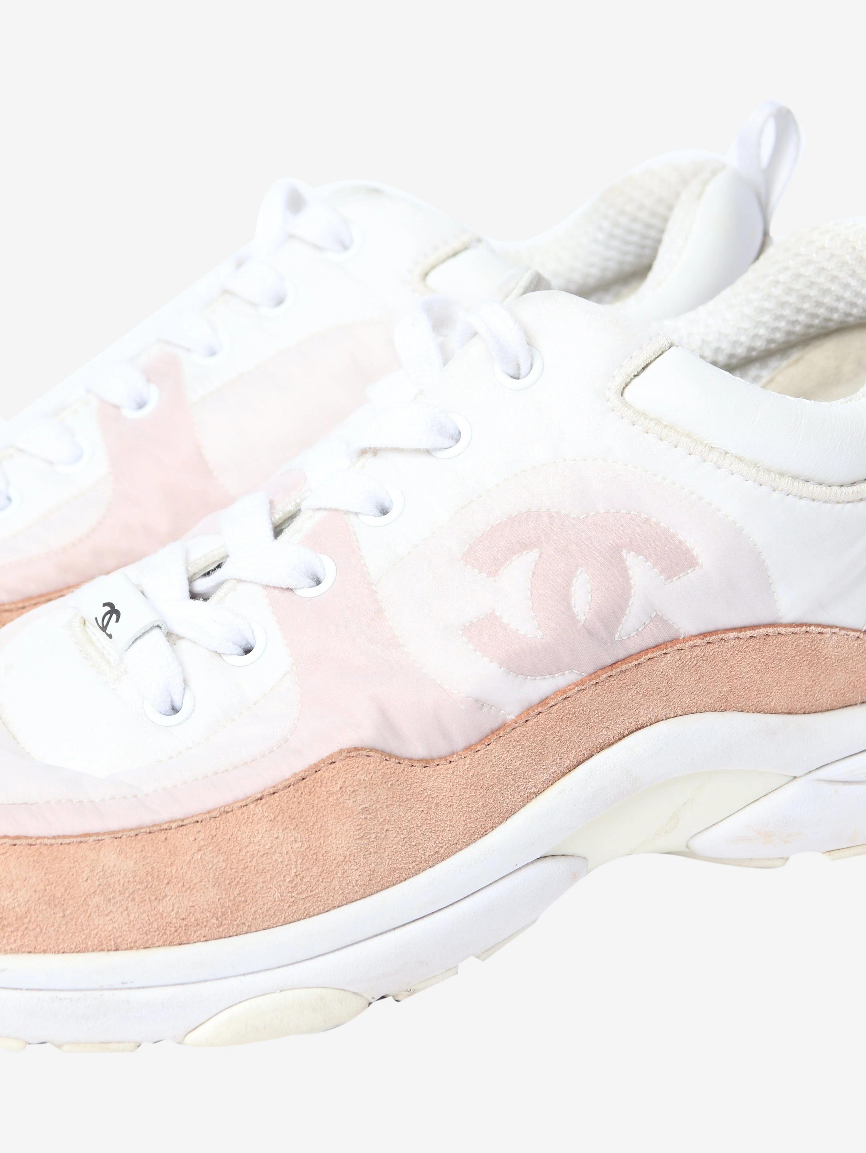 Pink nylon and suede trainers - size EU 40 - Image 4