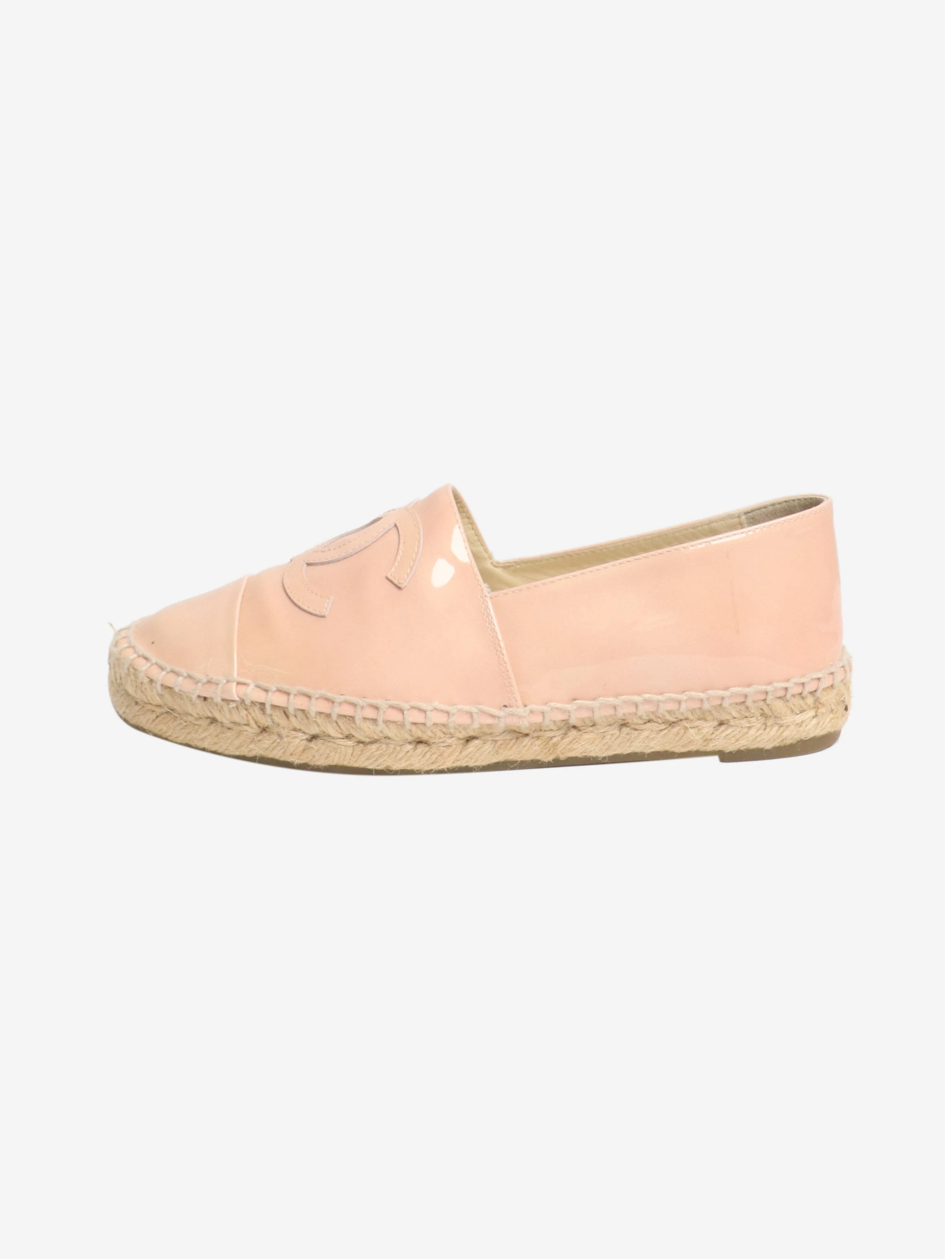 Pink patent leather espadrilles - size EU 36
