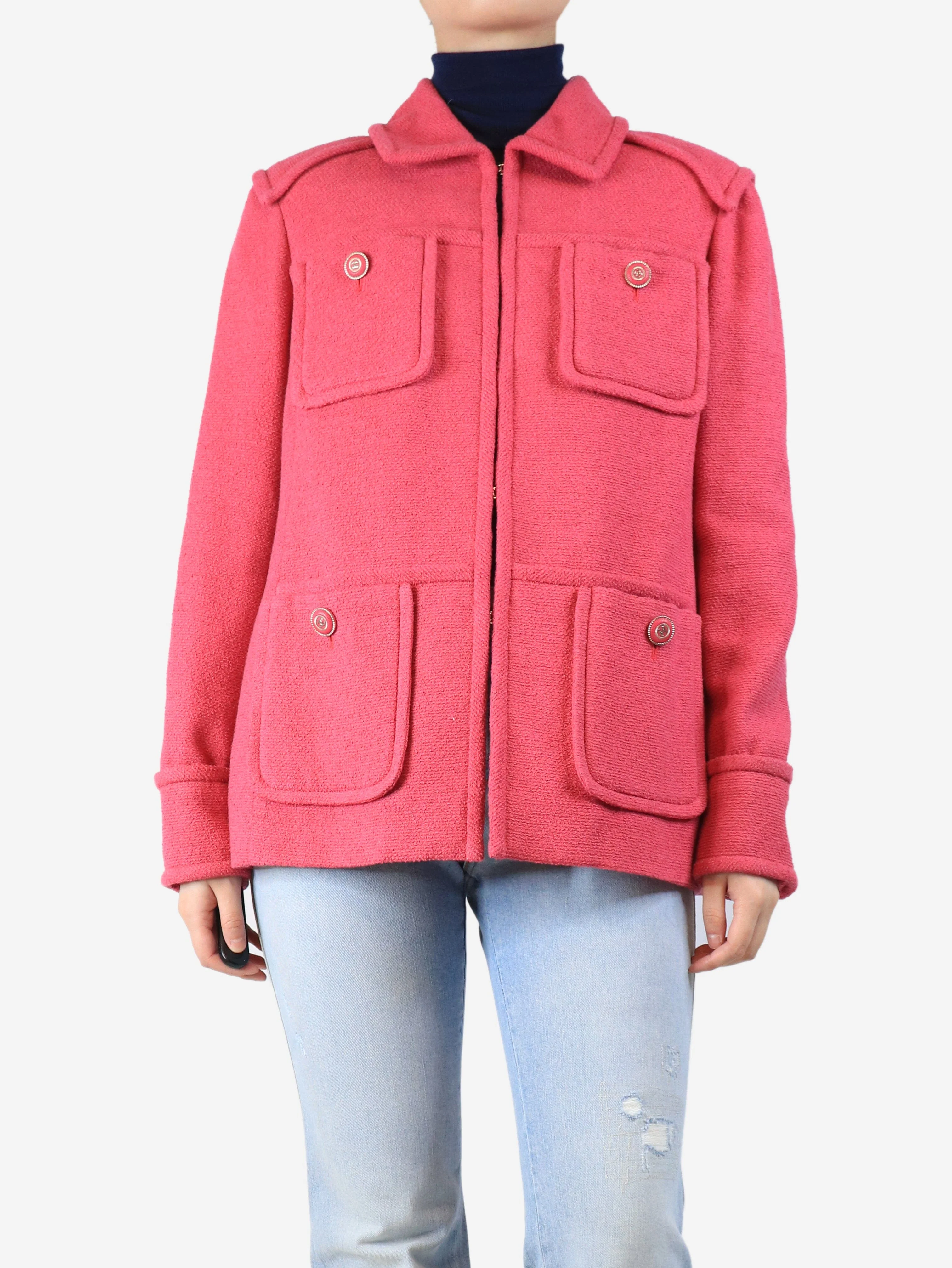 Pink tweed jacket - size UK 16