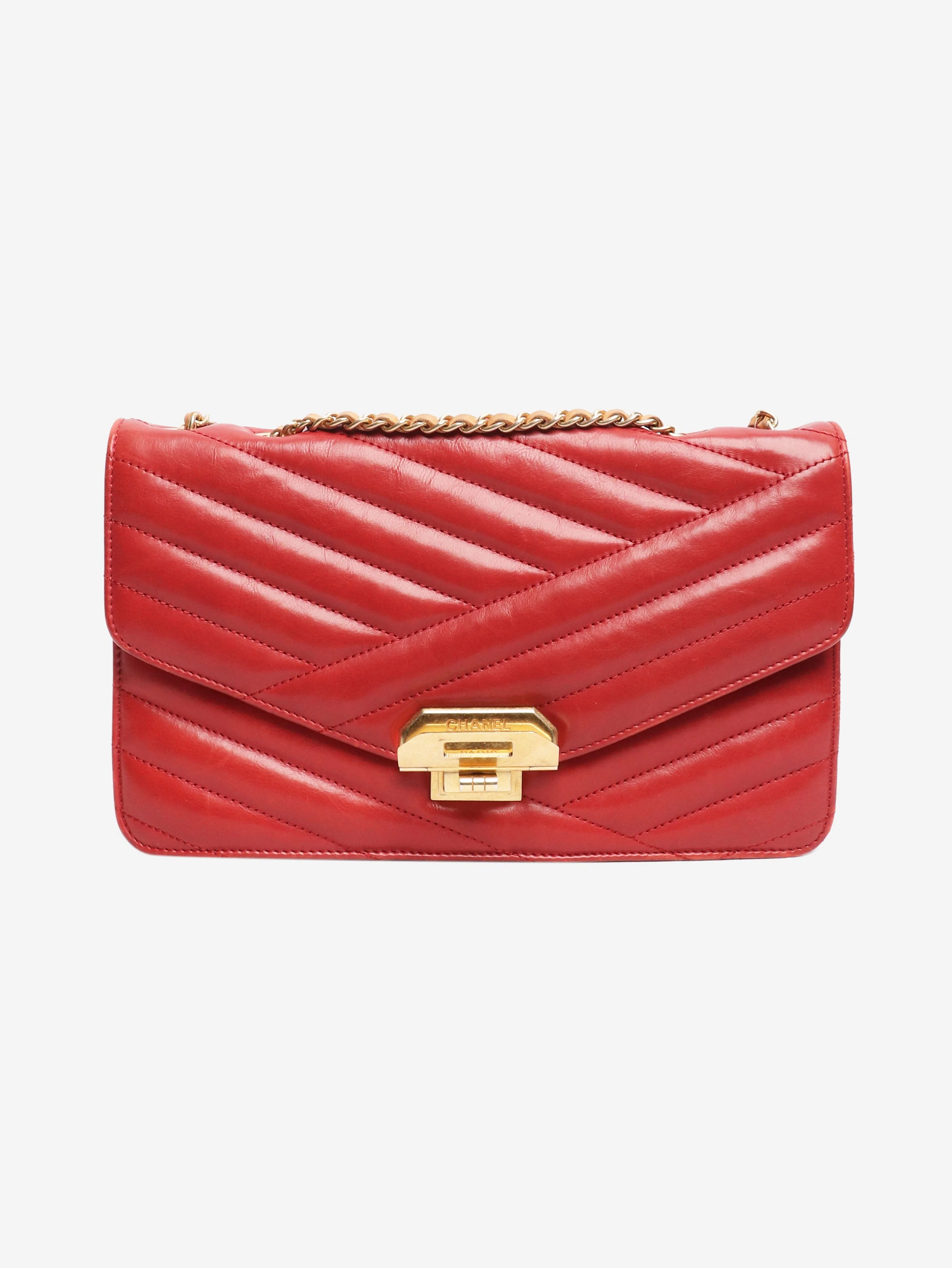 Red 2011 Gabrielle quilted leather shoulder bag