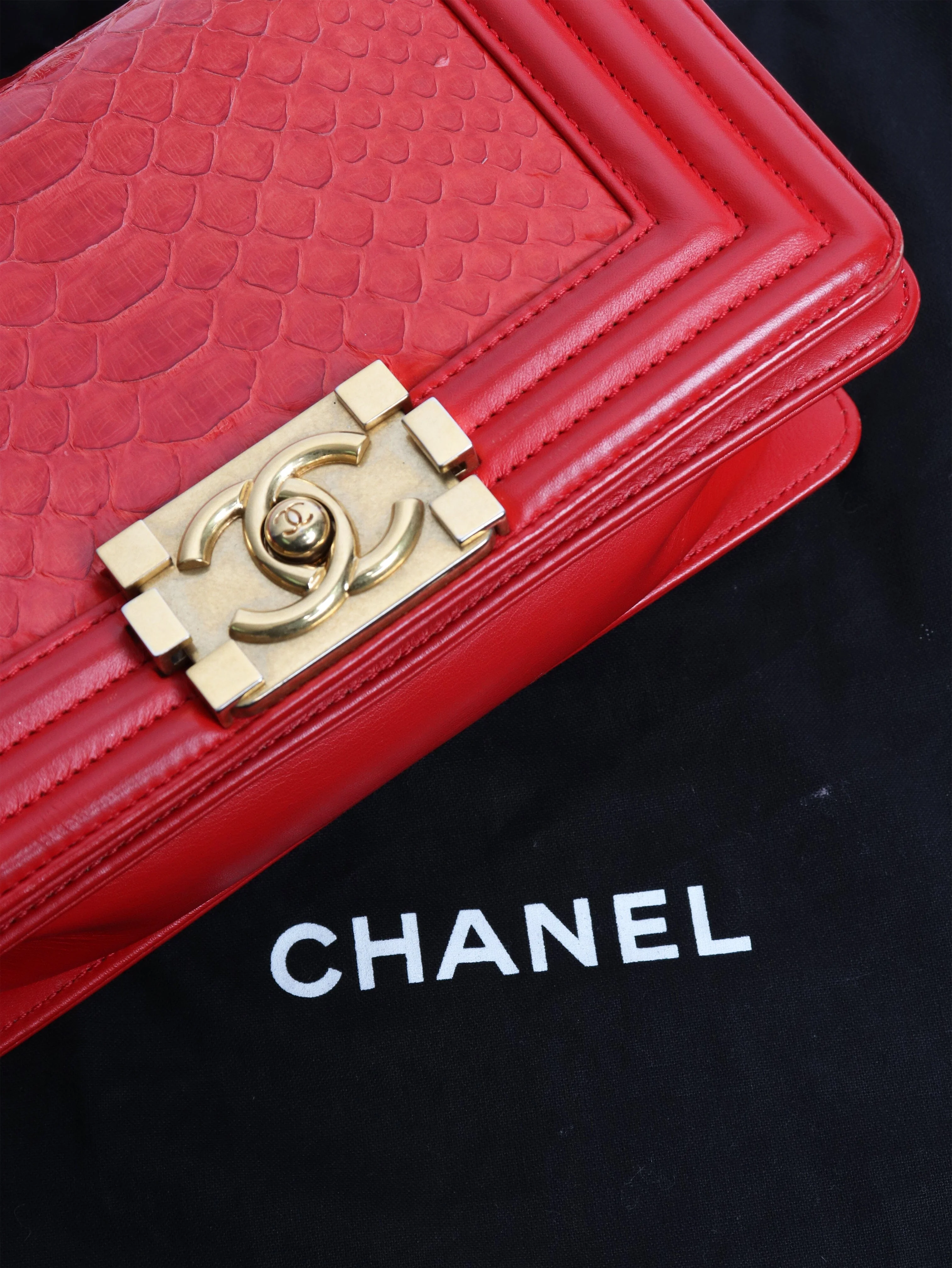 Red 2014 python boy bag - Image 7