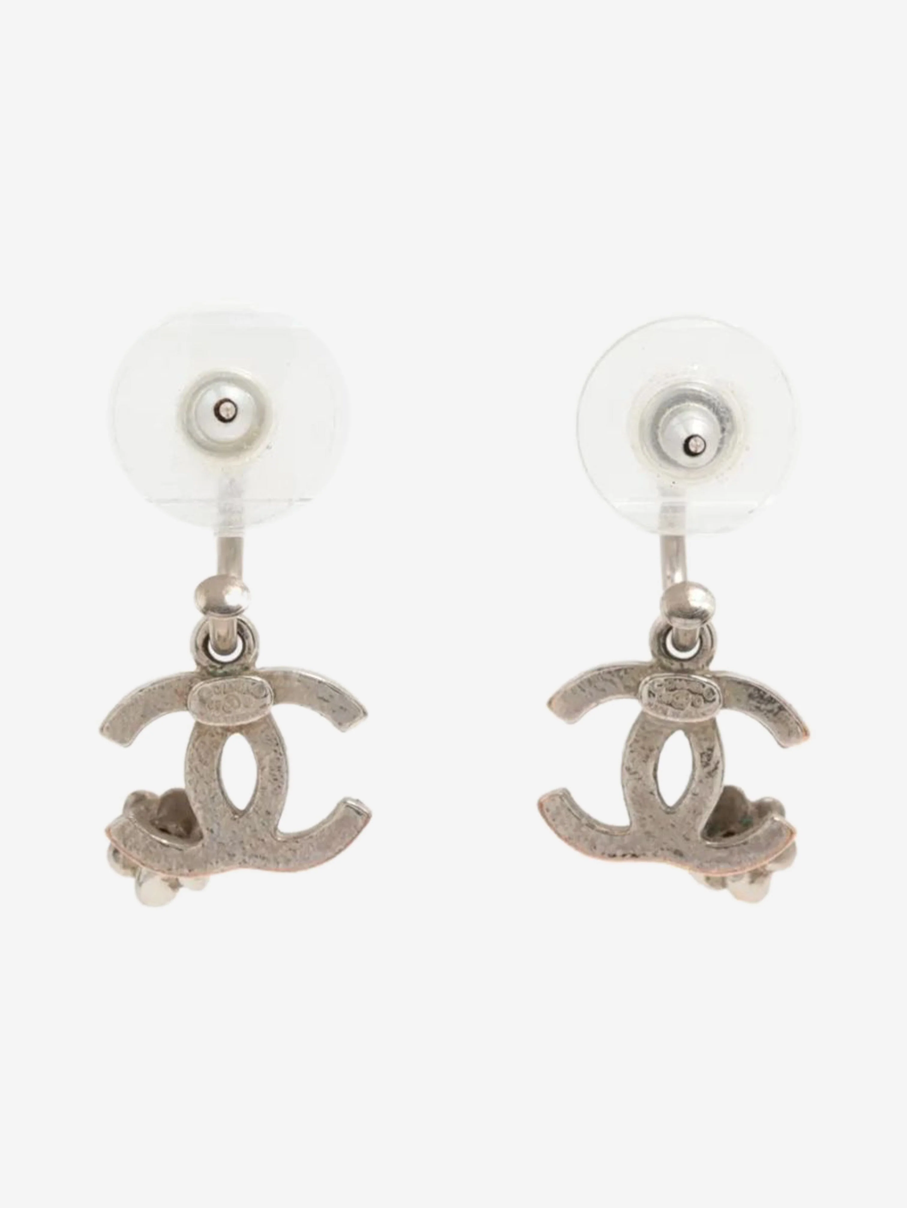 Silver and black Coco Mark Camelia 08C earrings - Image 2