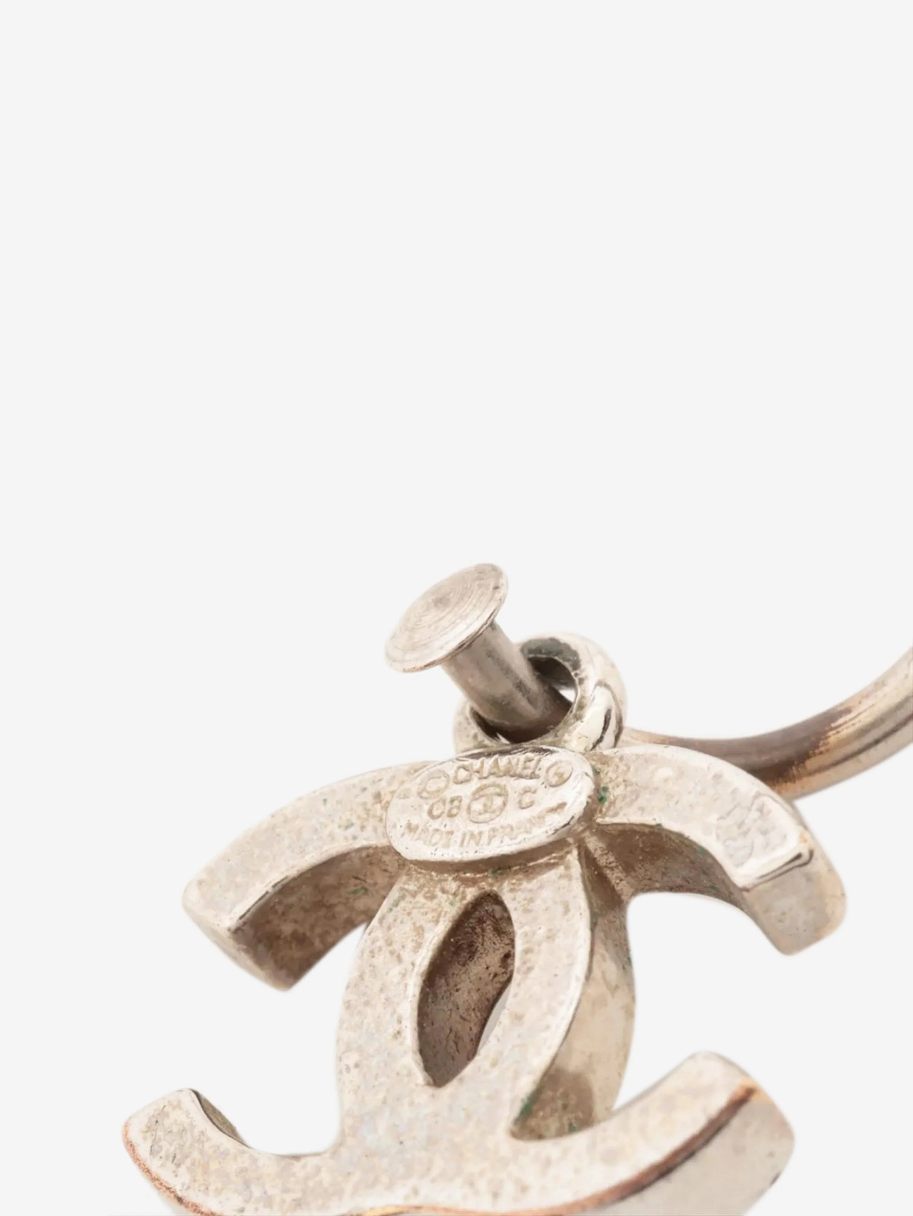 Silver and black Coco Mark Camelia 08C earrings - Image 5