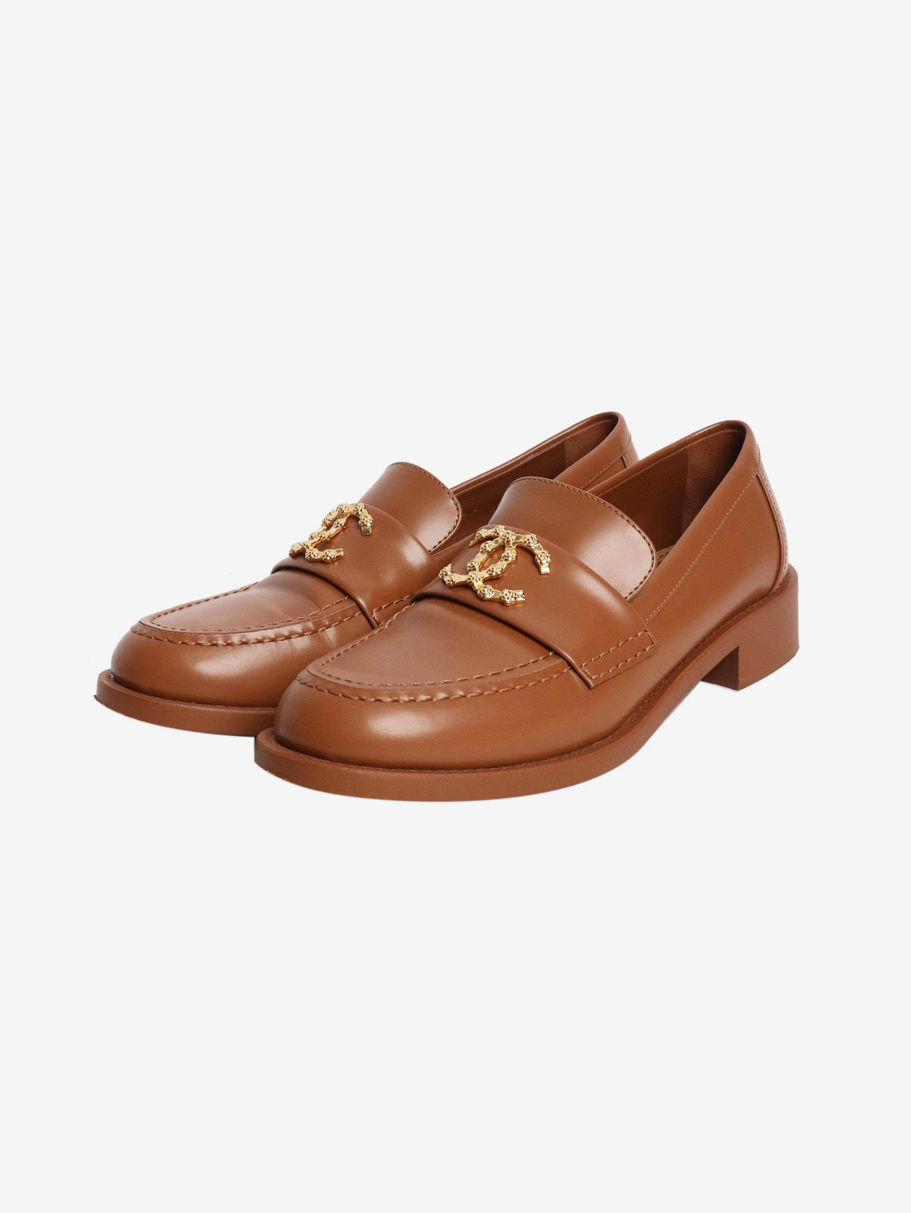 Tan leather loafers - size EU 36.5