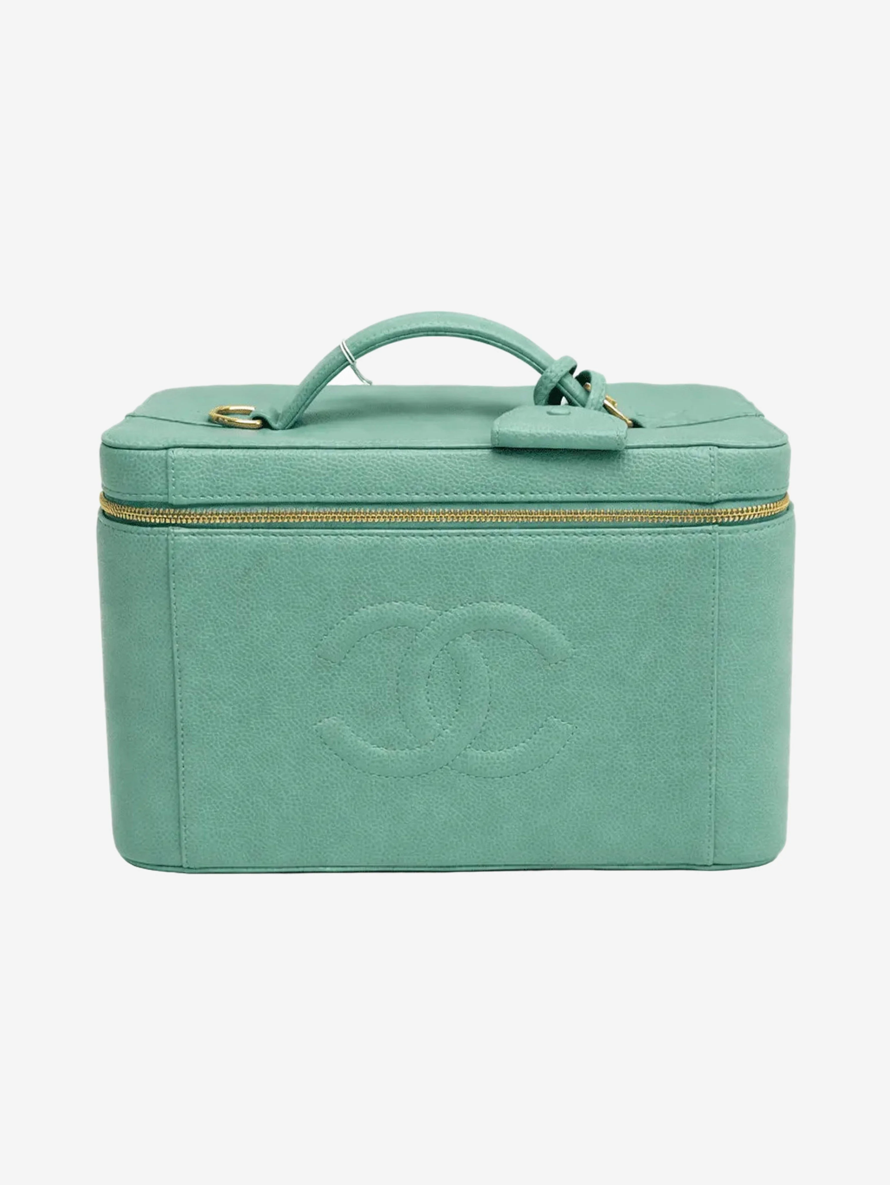 Teal vintage 1997 caviar 2way vanity bag