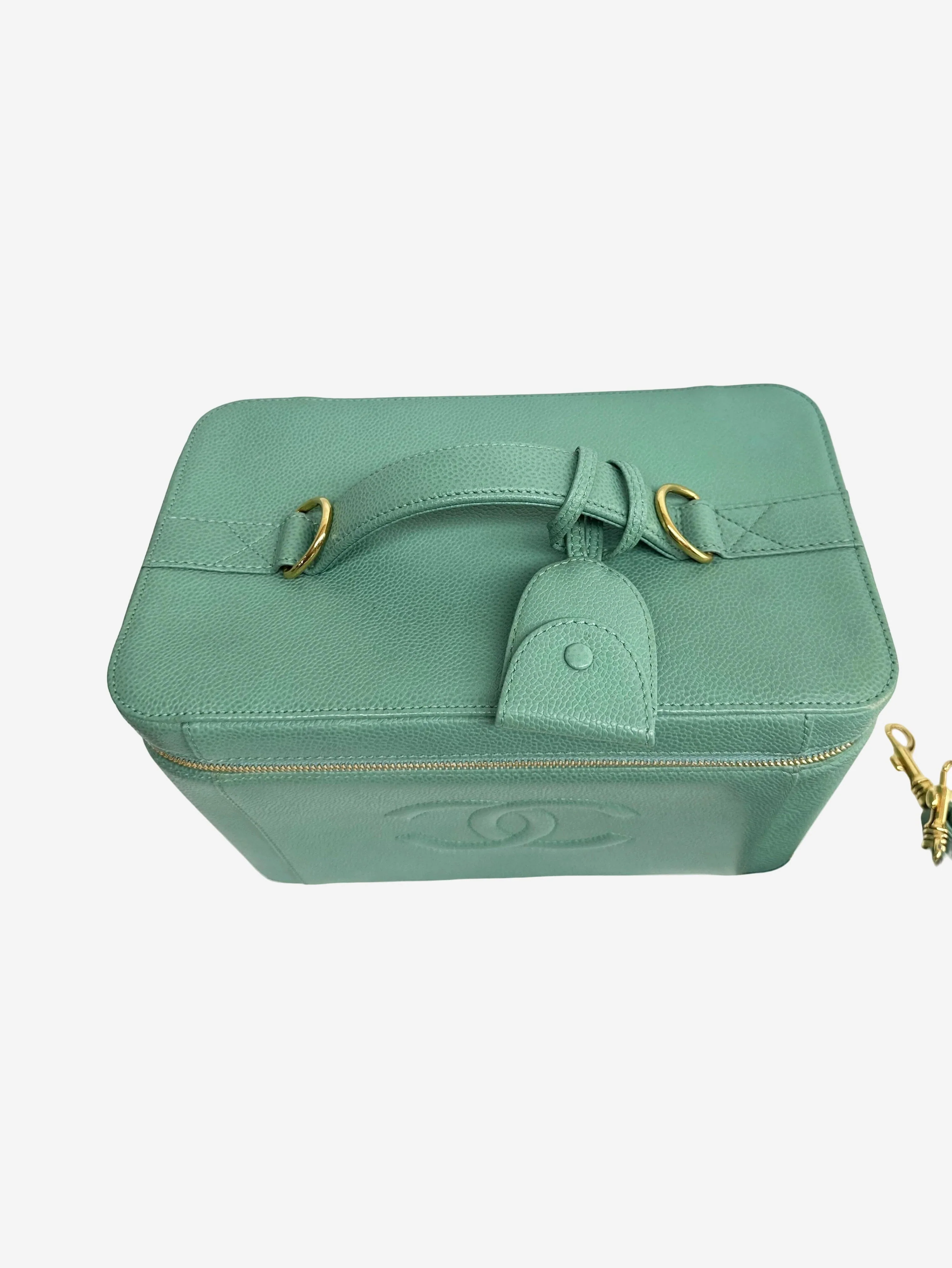Teal vintage 1997 caviar 2way vanity bag - Image 3